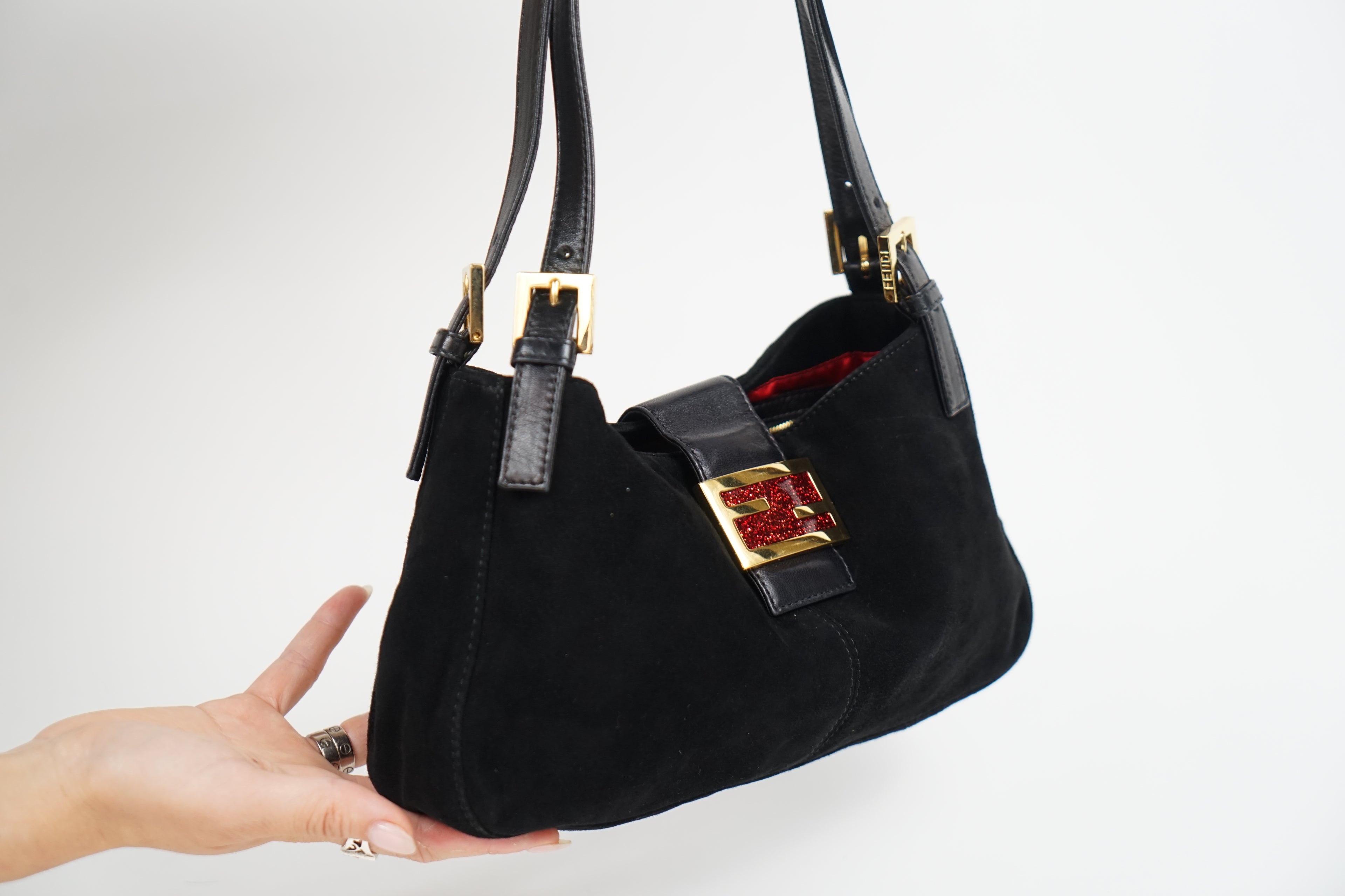 Vintage Suede Limited Edition Fendi Baguette Shoulder Bag
