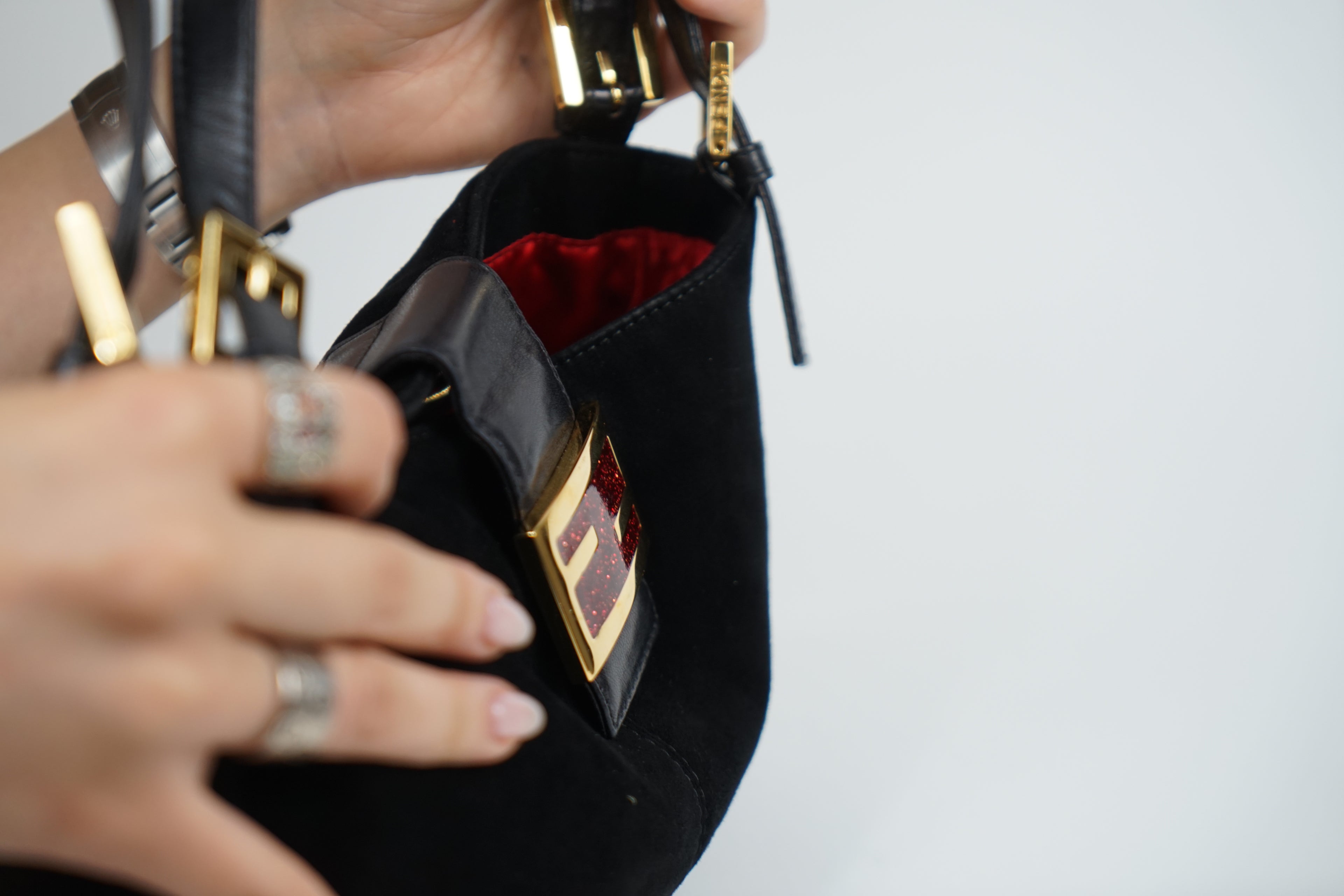 Vintage Suede Limited Edition Fendi Baguette Shoulder Bag