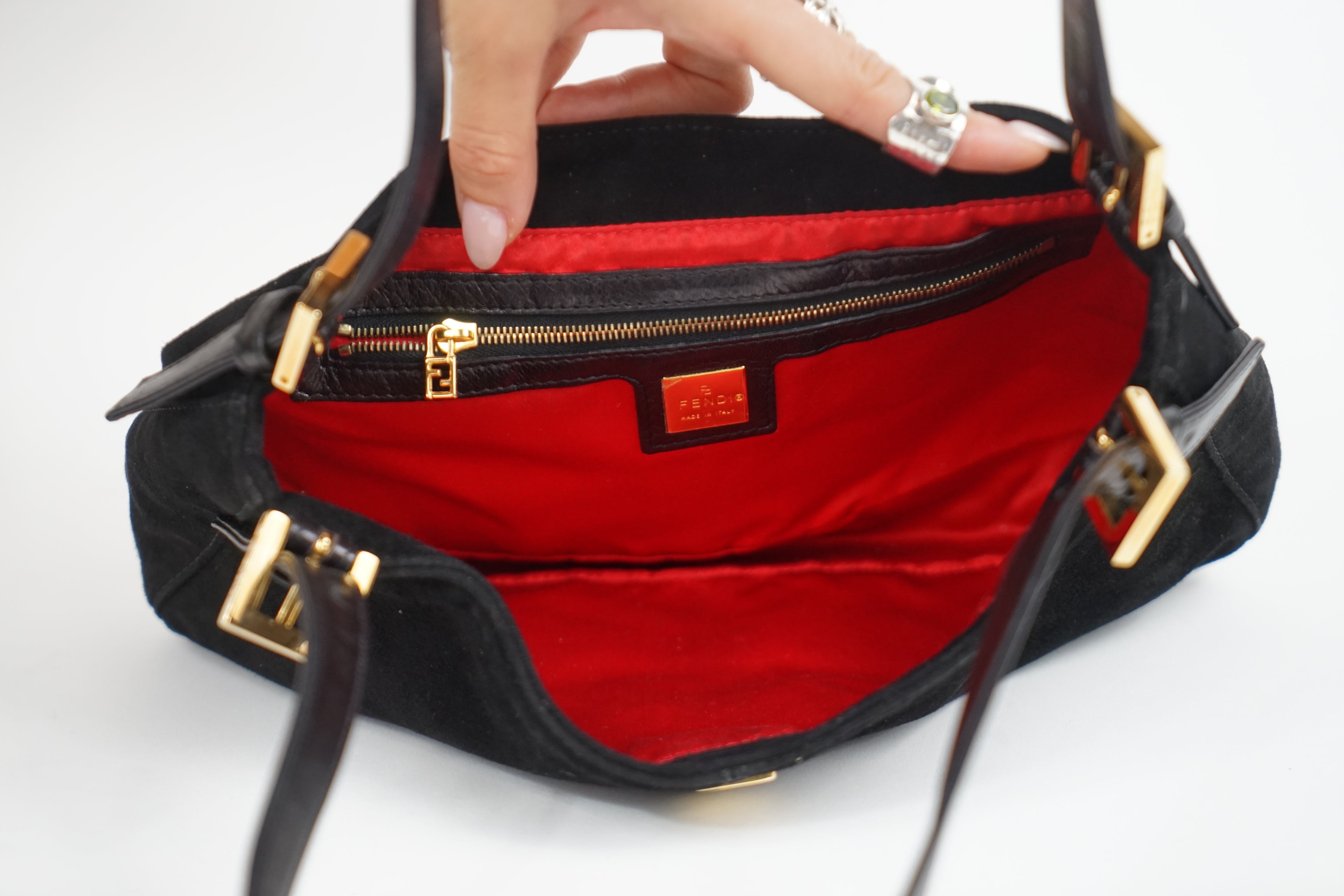 Vintage Suede Limited Edition Fendi Baguette Shoulder Bag
