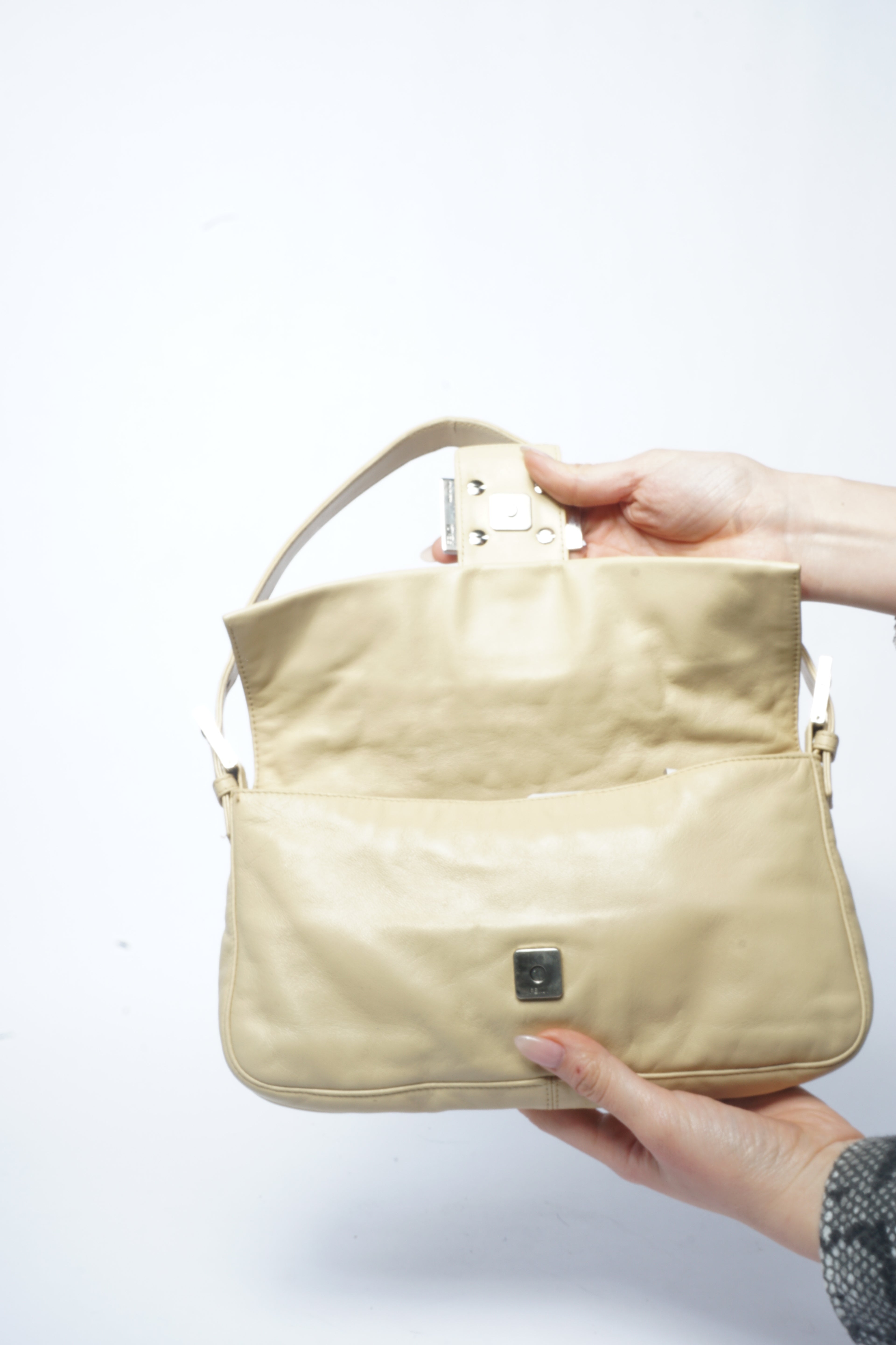 Fendi Beige Leather Baguette