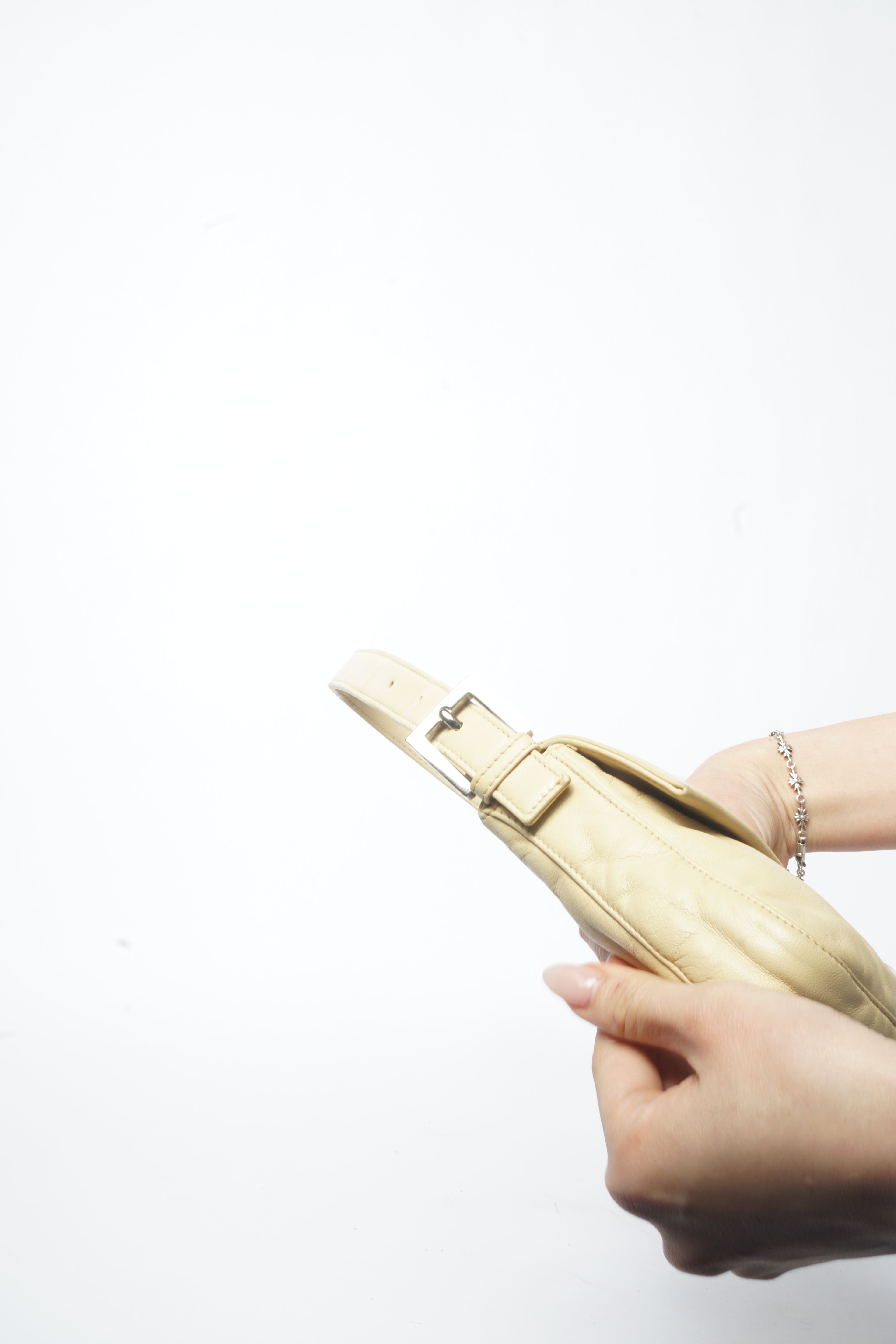 Fendi Beige Leather Baguette