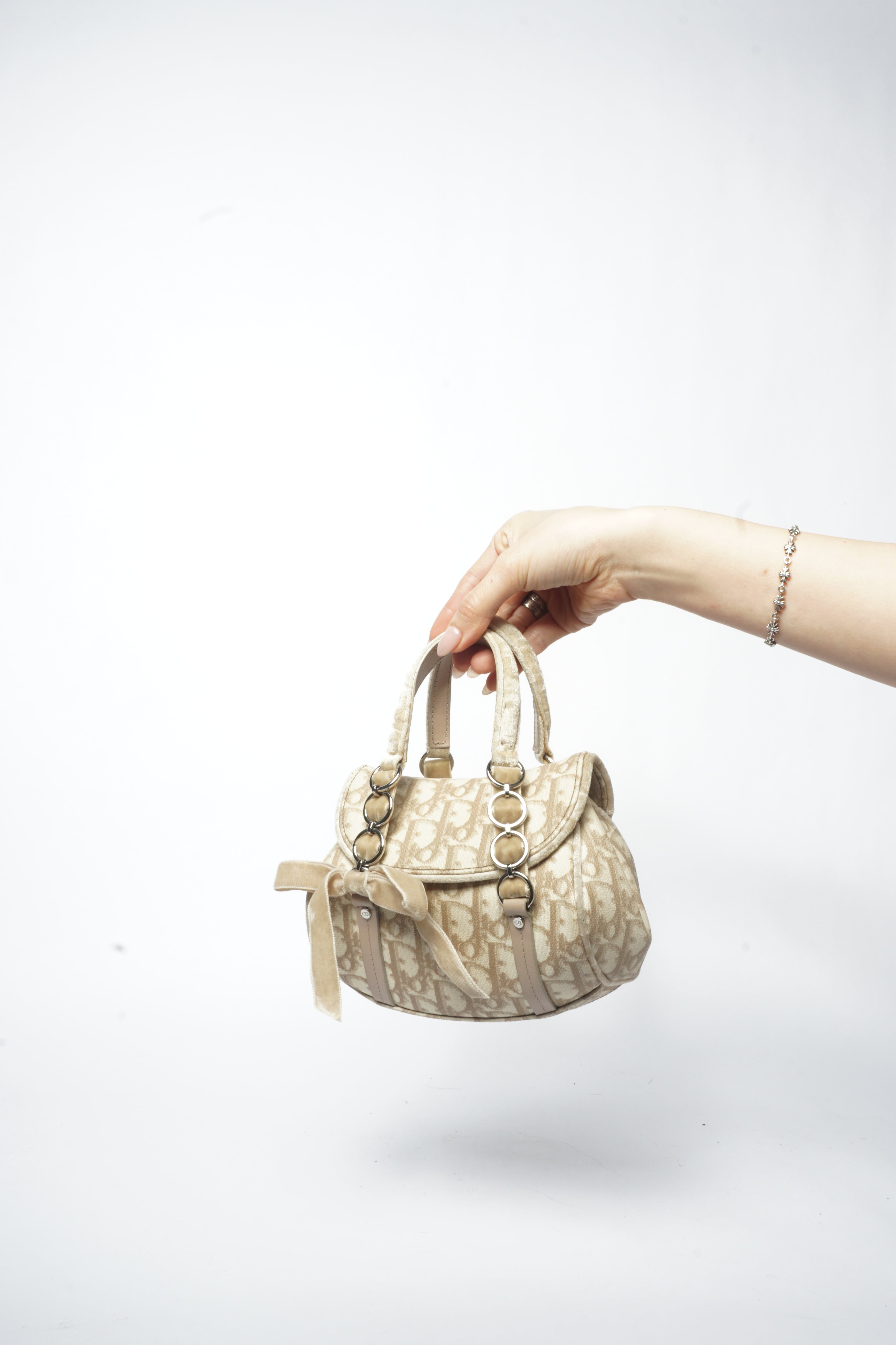 Christian Dior Beige Trotter Romantic Hand Bag