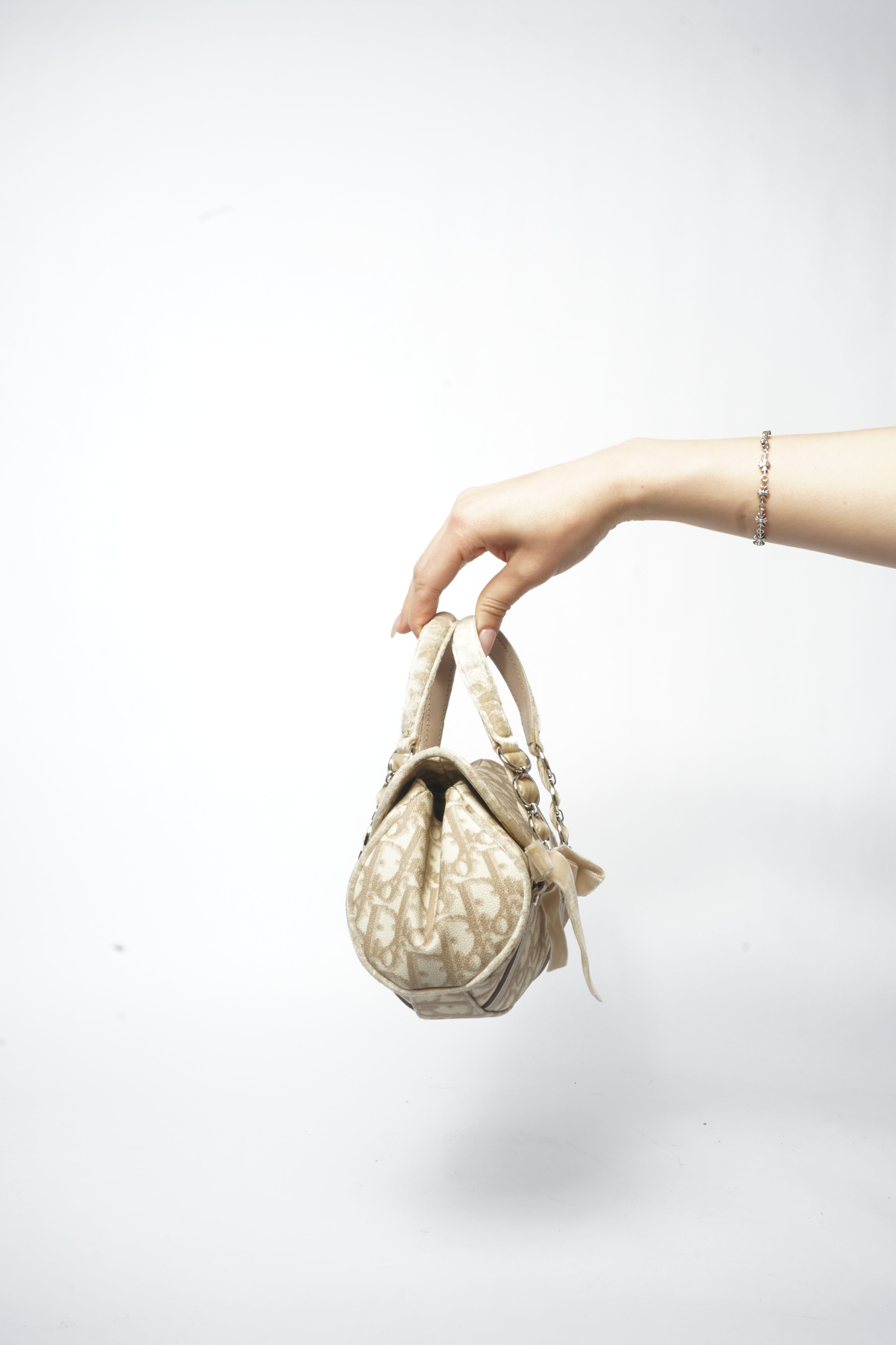 Christian Dior Beige Trotter Romantic Hand Bag