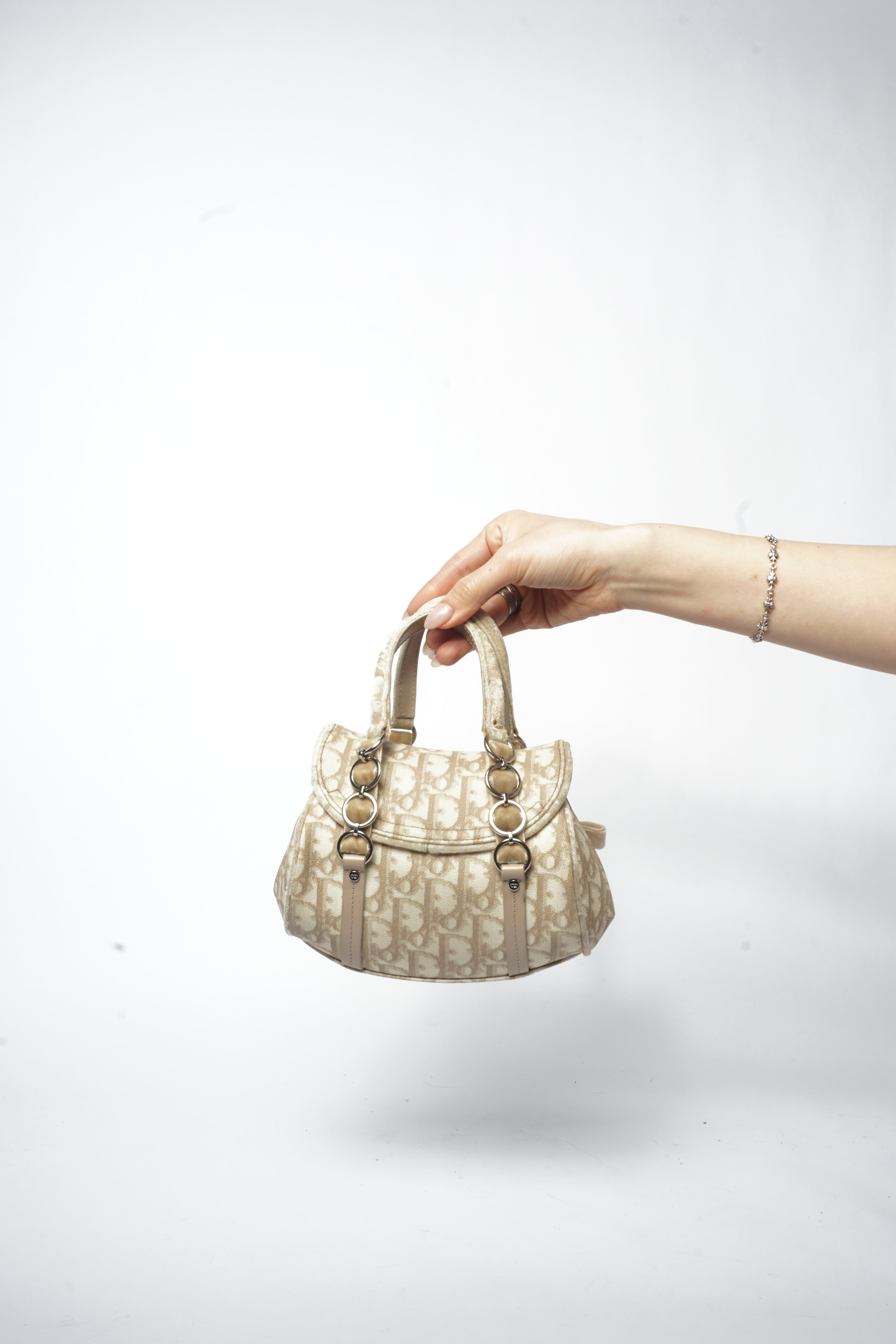 Christian Dior Beige Trotter Romantic Hand Bag