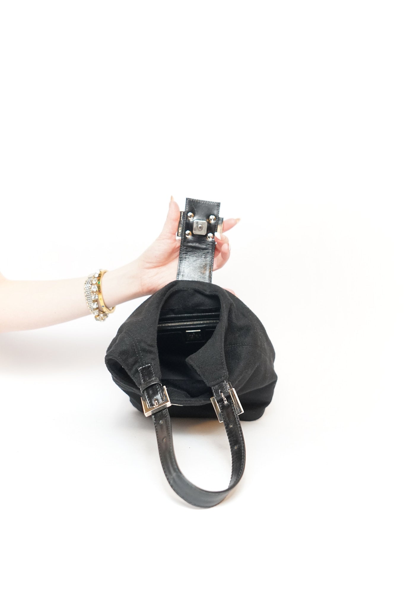 Fendi Black Cashmere Bucket Bag