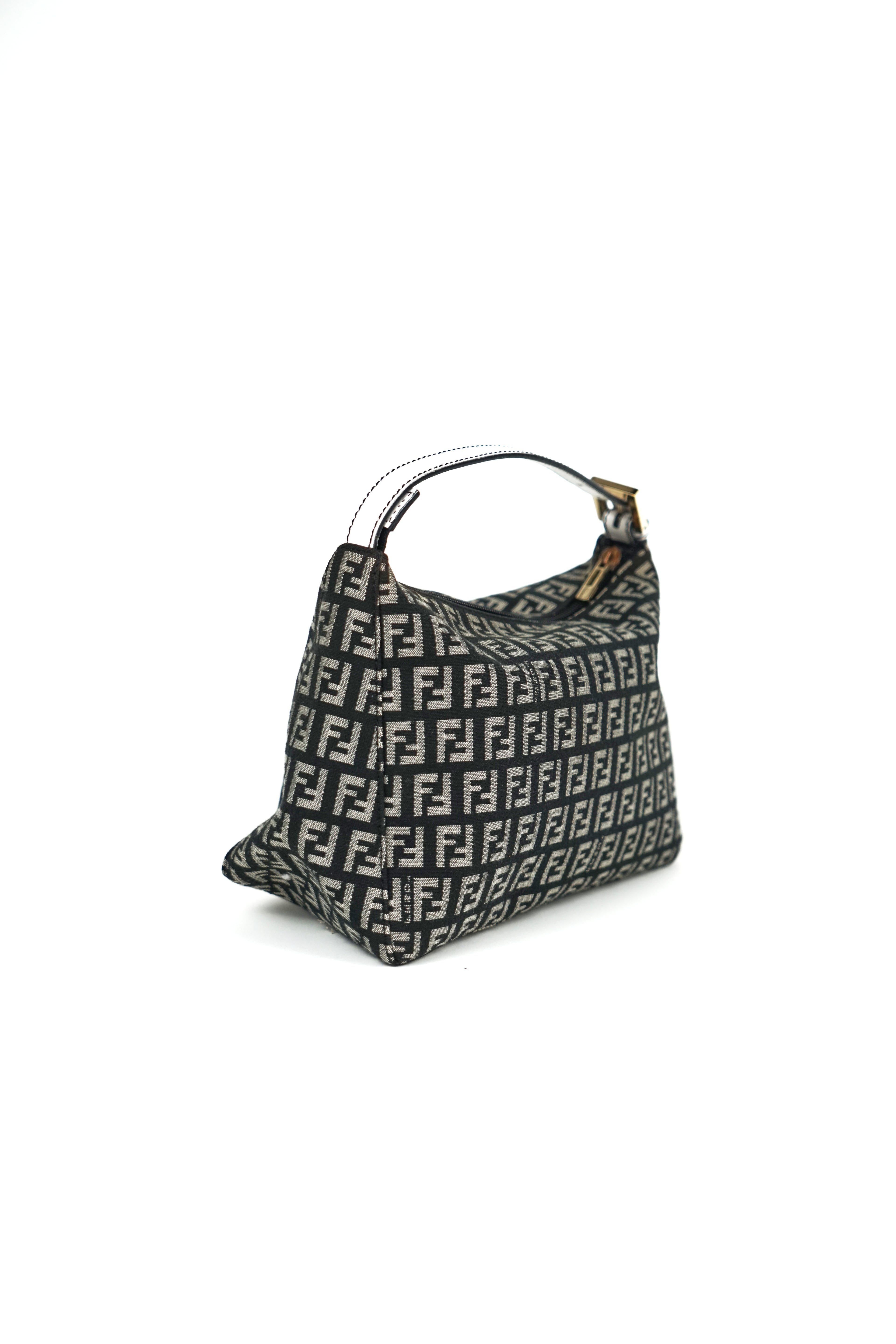 Fendi Black and White Zucchino Pochette