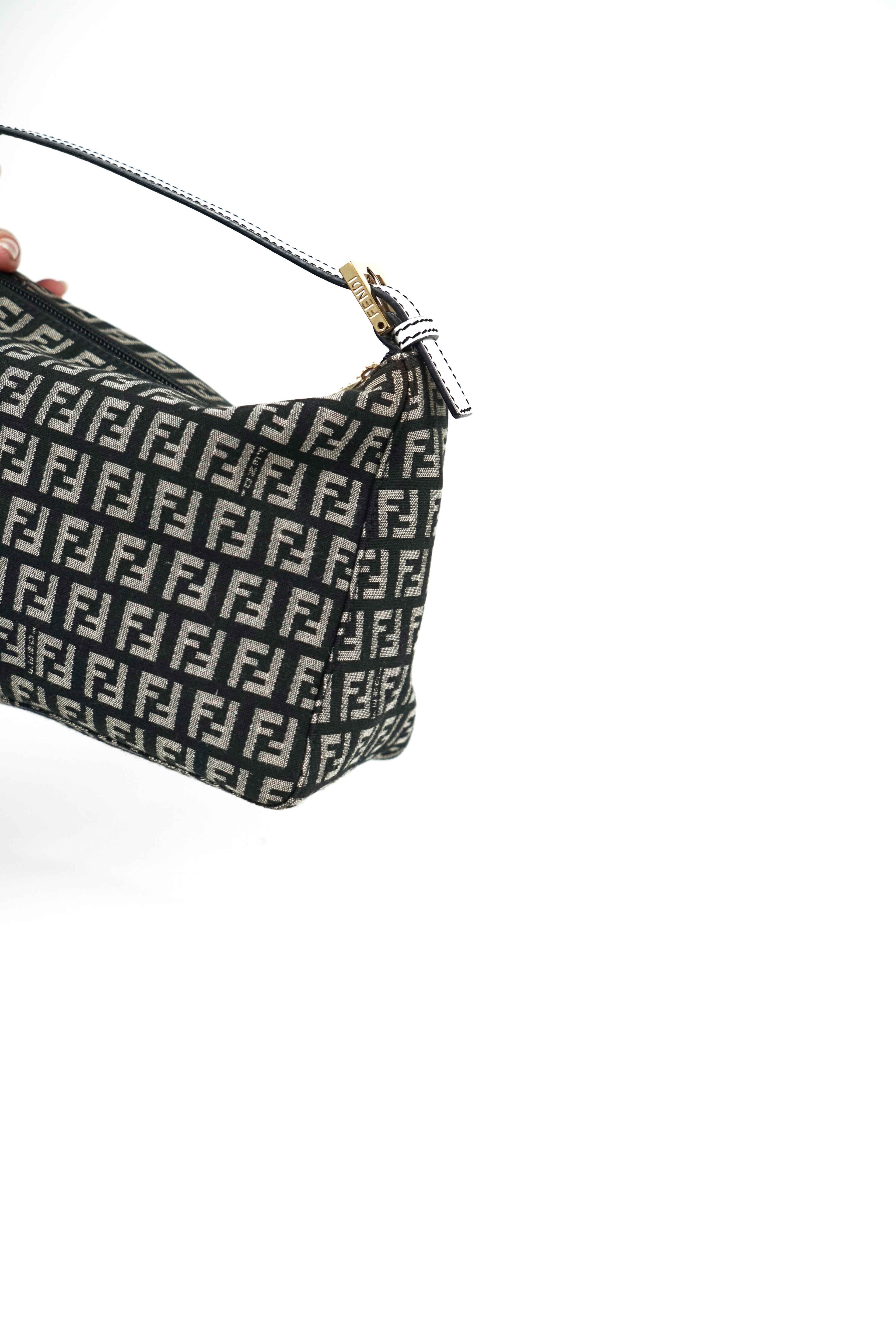 Fendi Black and White Zucchino Pochette