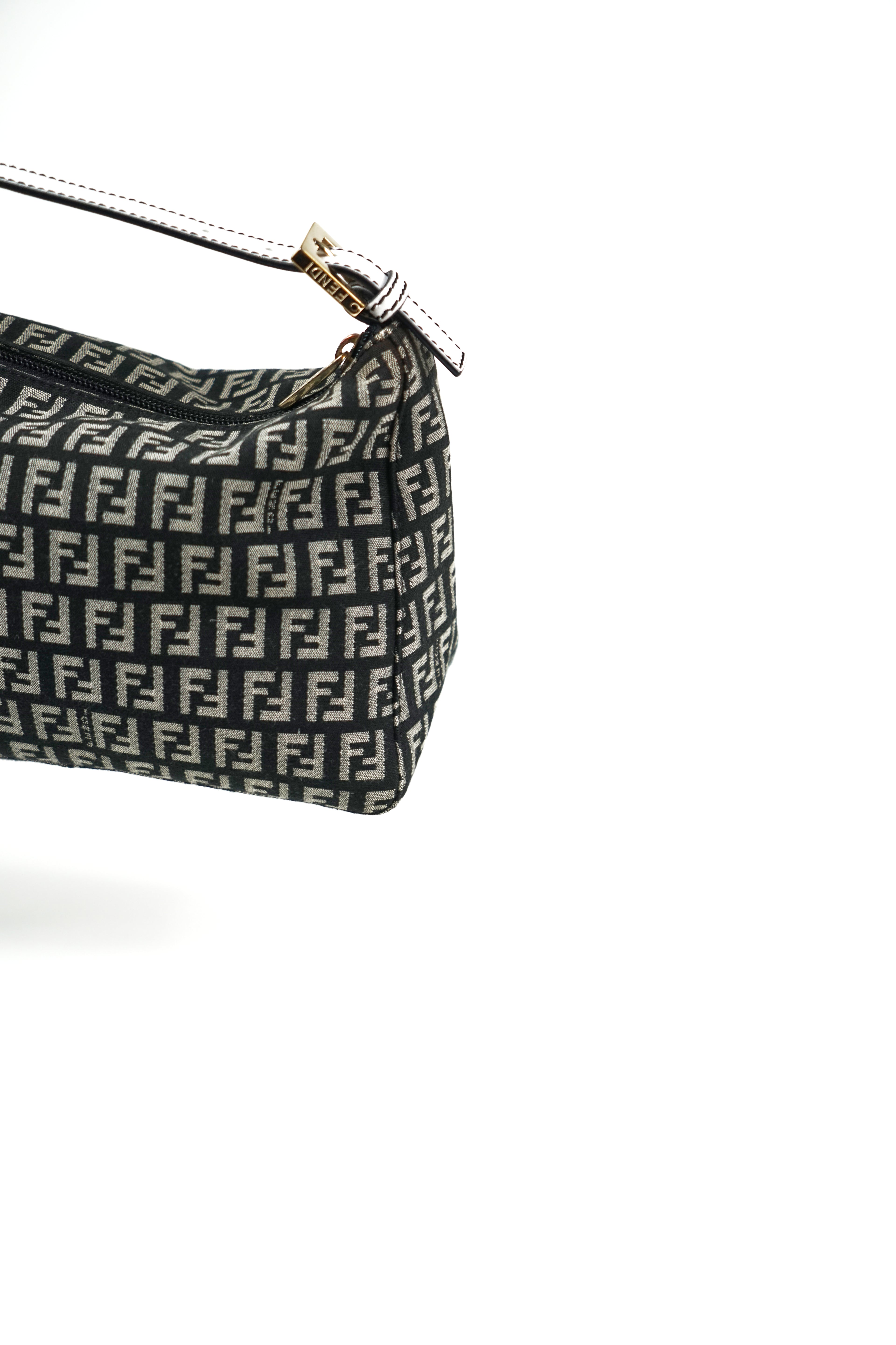 Fendi Black and White Zucchino Pochette