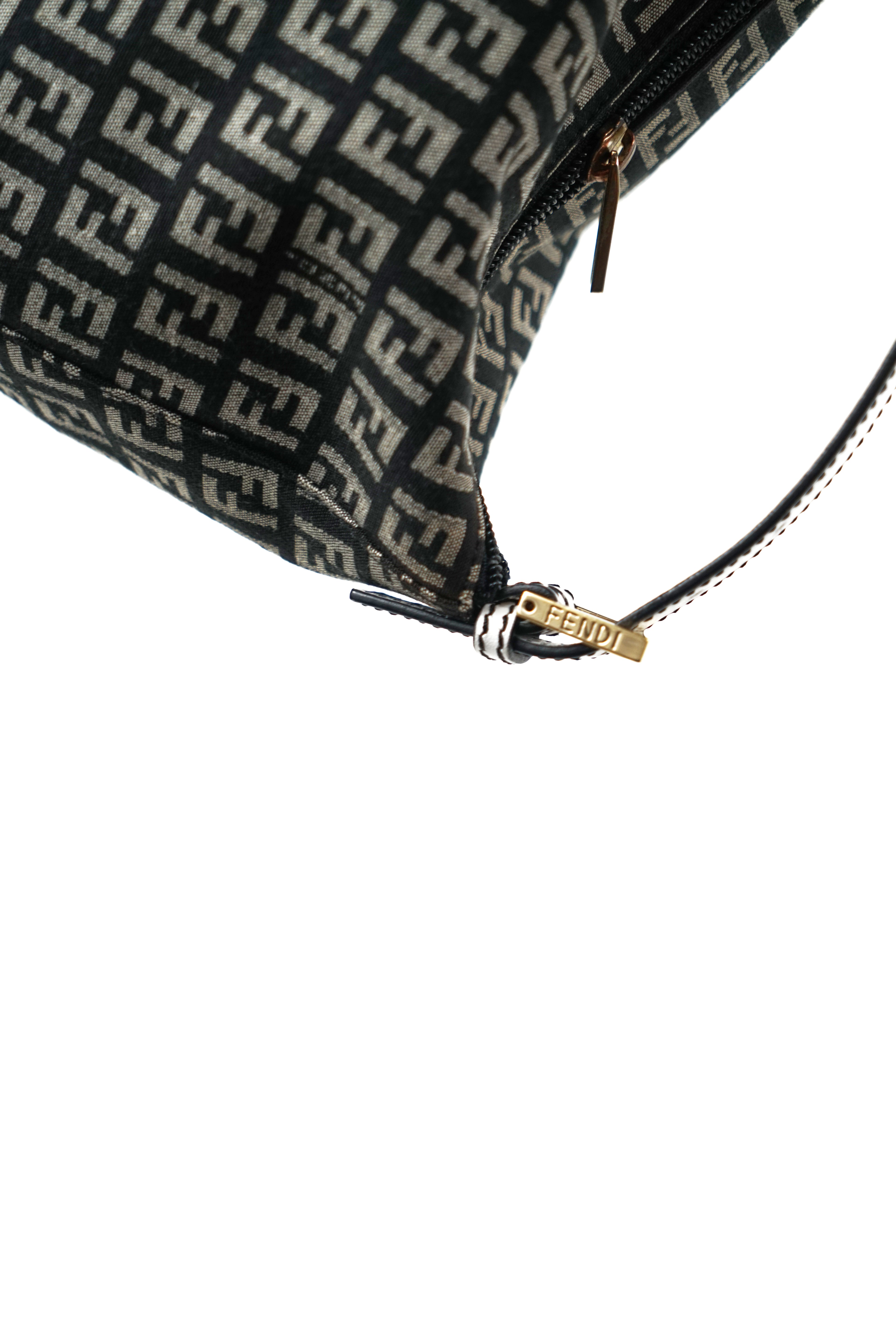 Fendi Black and White Zucchino Pochette