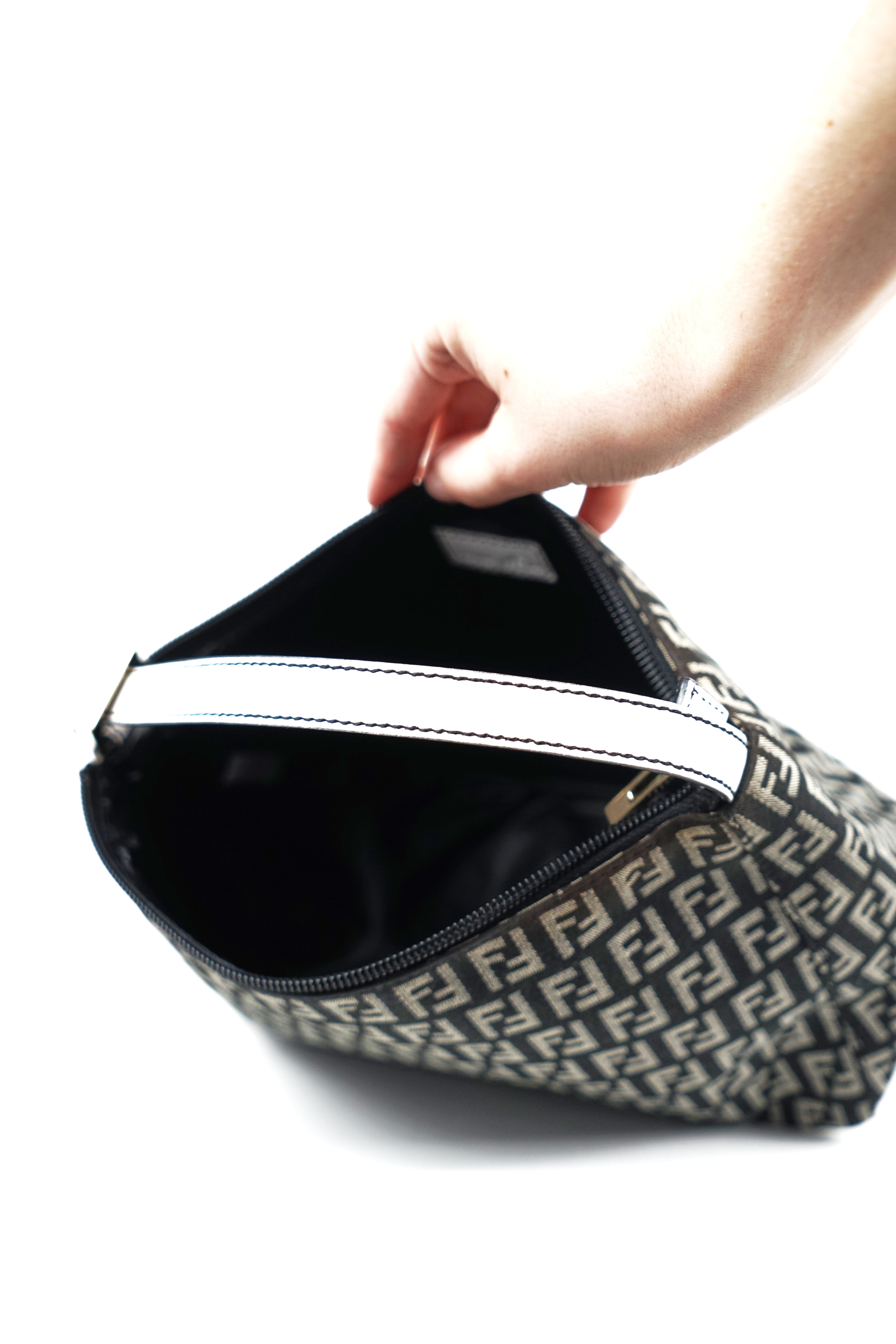 Fendi Black and White Zucchino Pochette