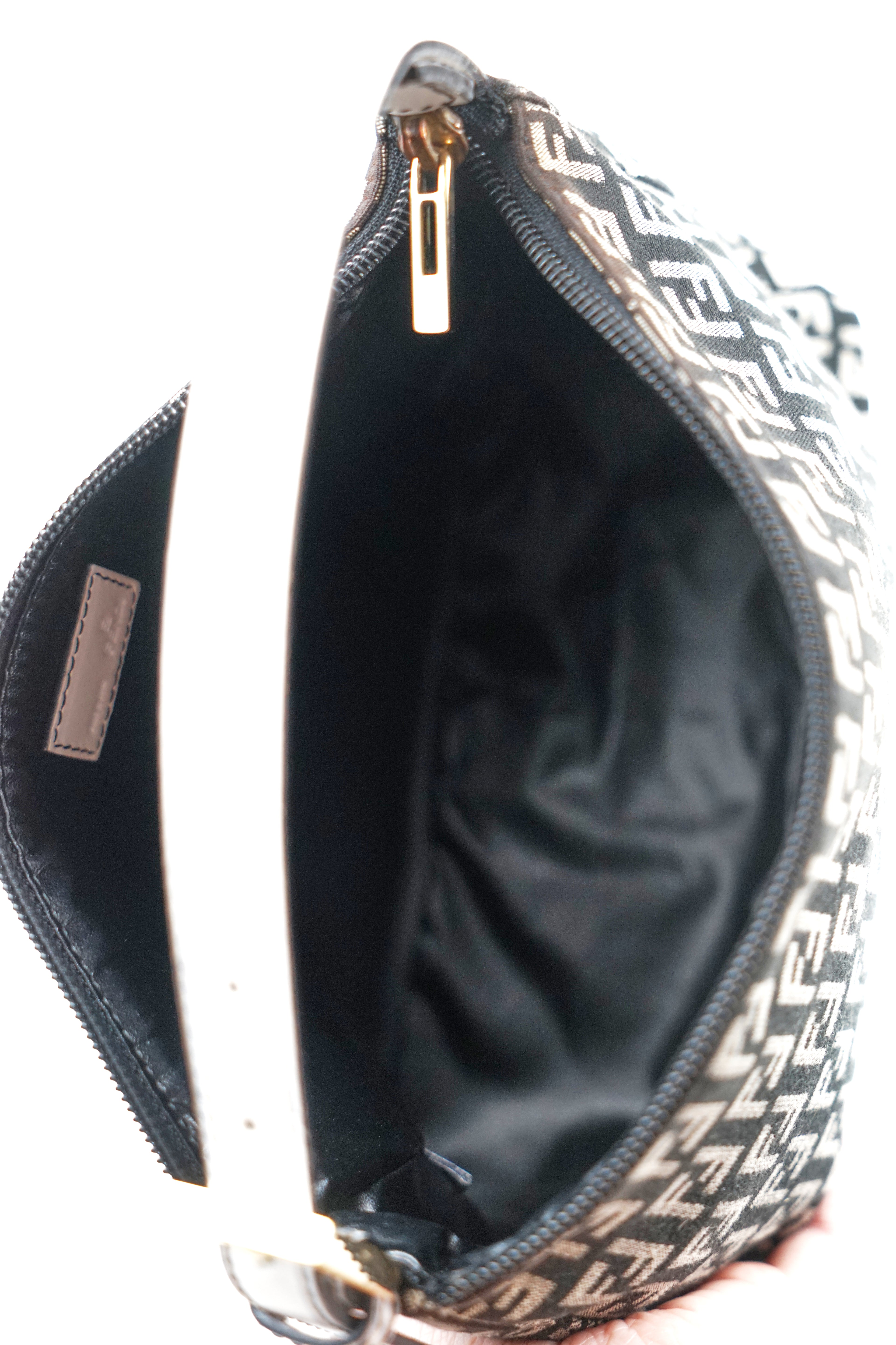 Fendi Black and White Zucchino Pochette