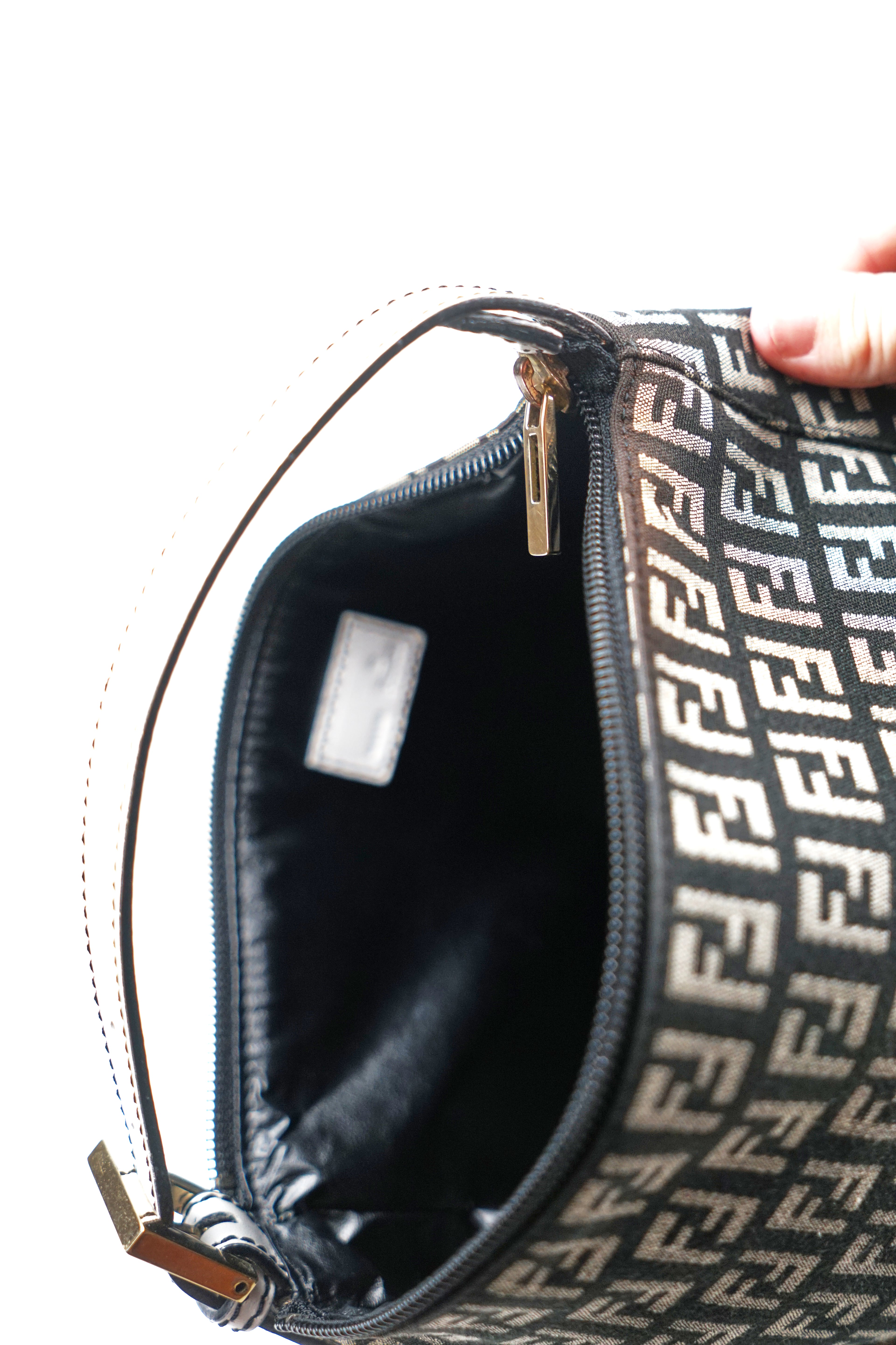 Fendi Black and White Zucchino Pochette