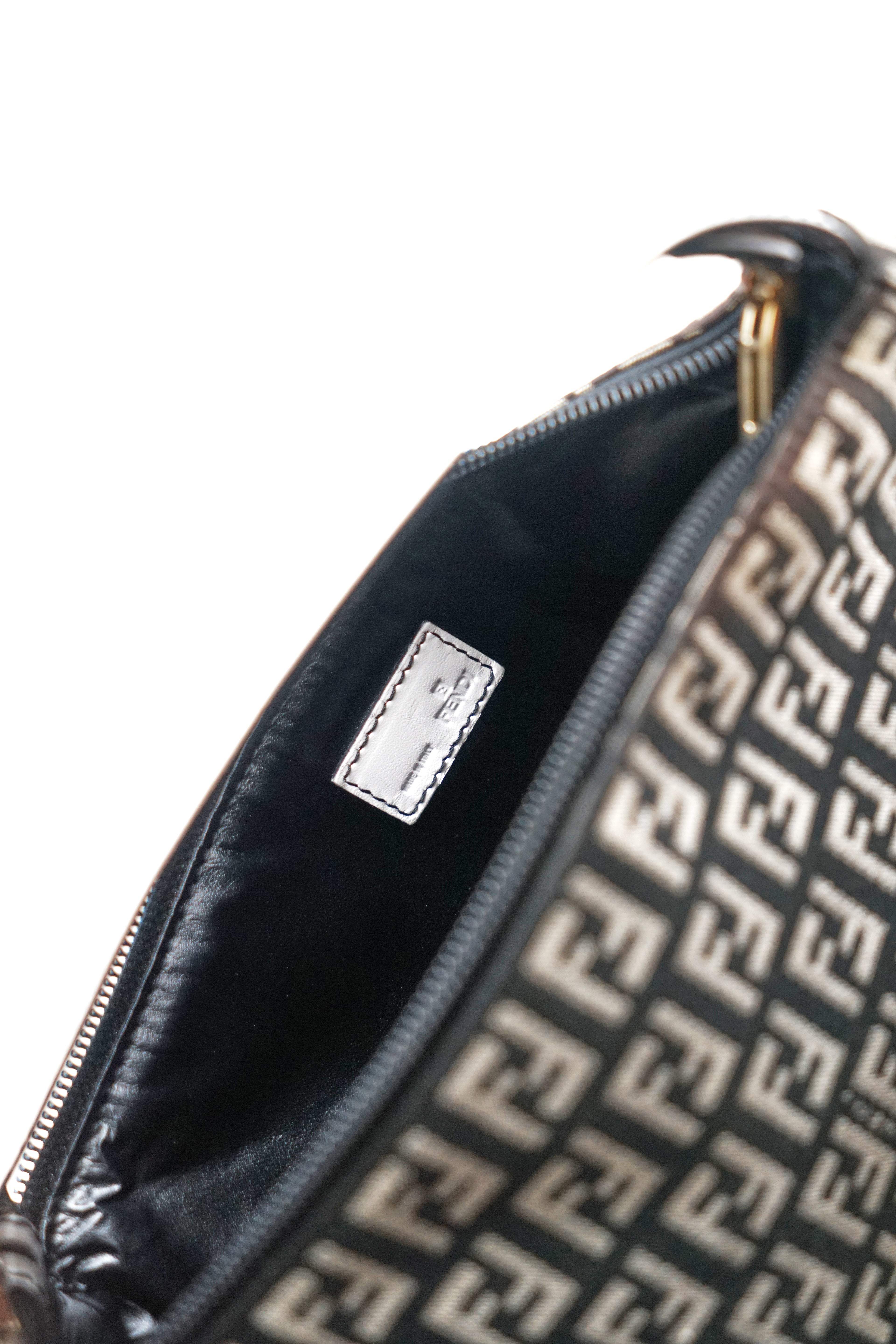 Fendi Black and White Zucchino Pochette