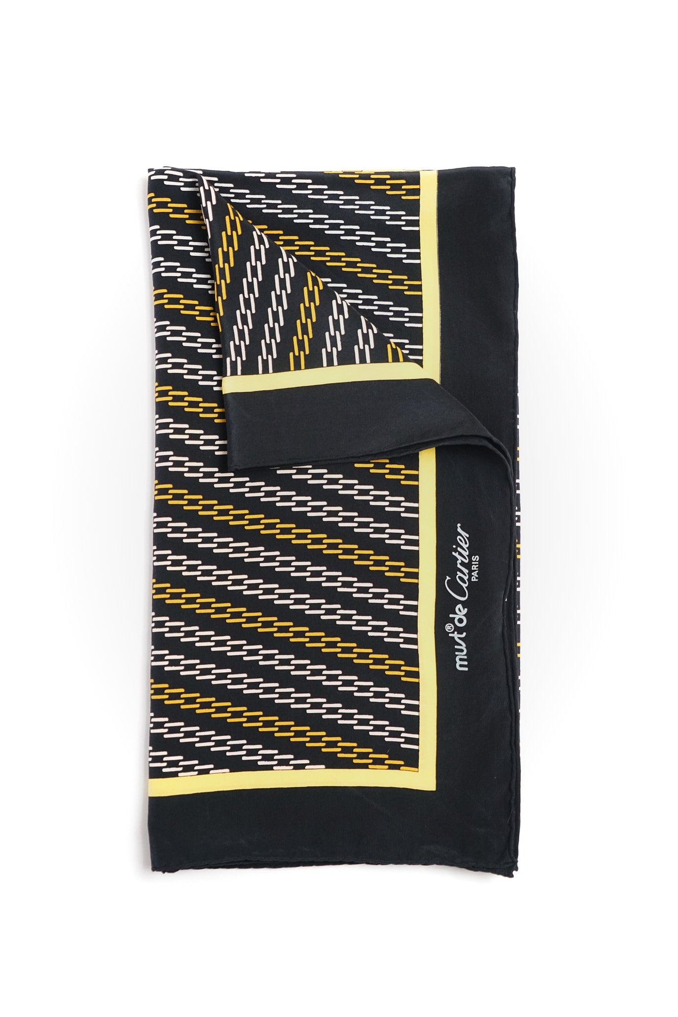 Cartier Black Printed Silk Scarf