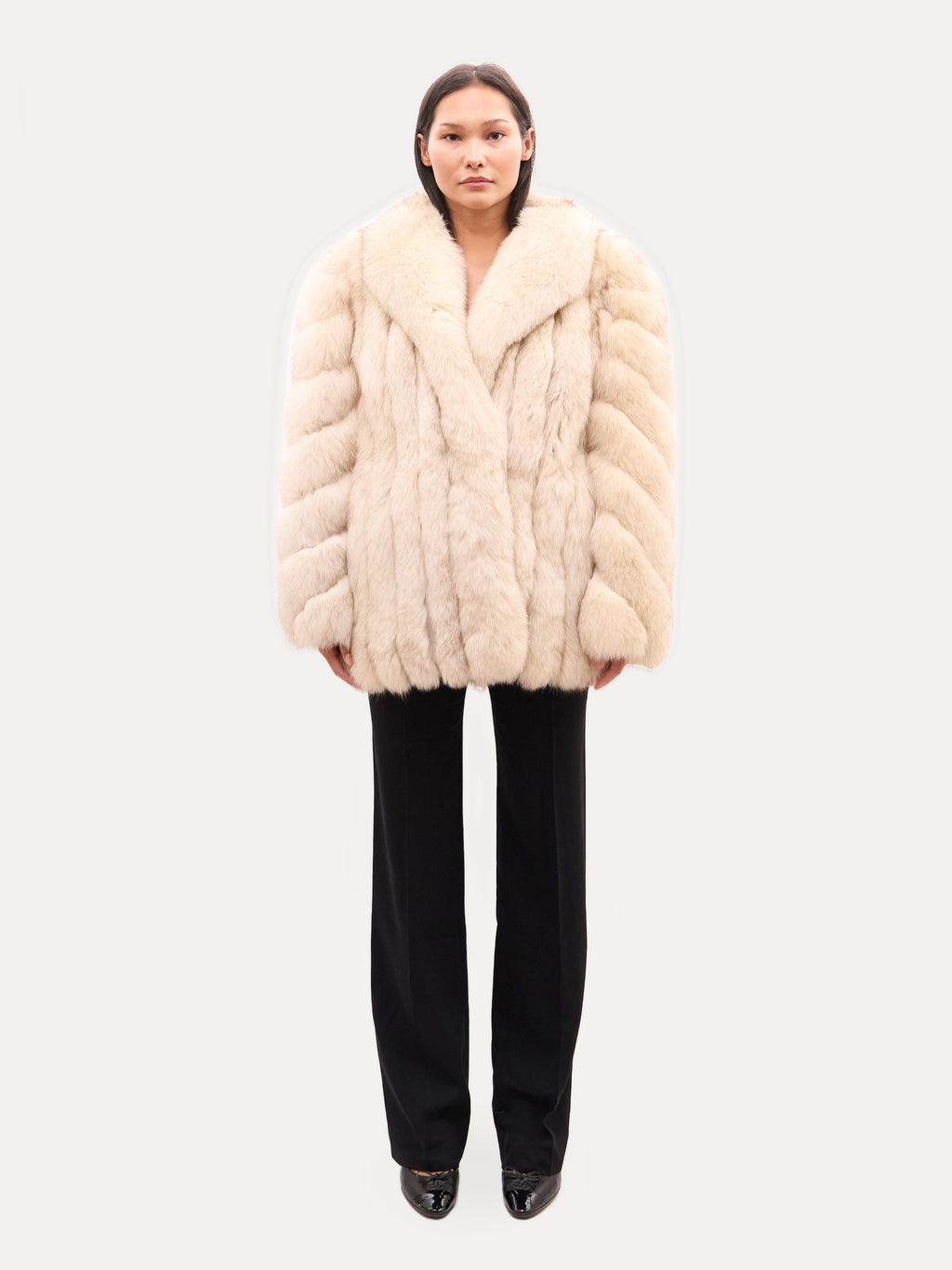 Vintage Cream Fox Fur Coat
