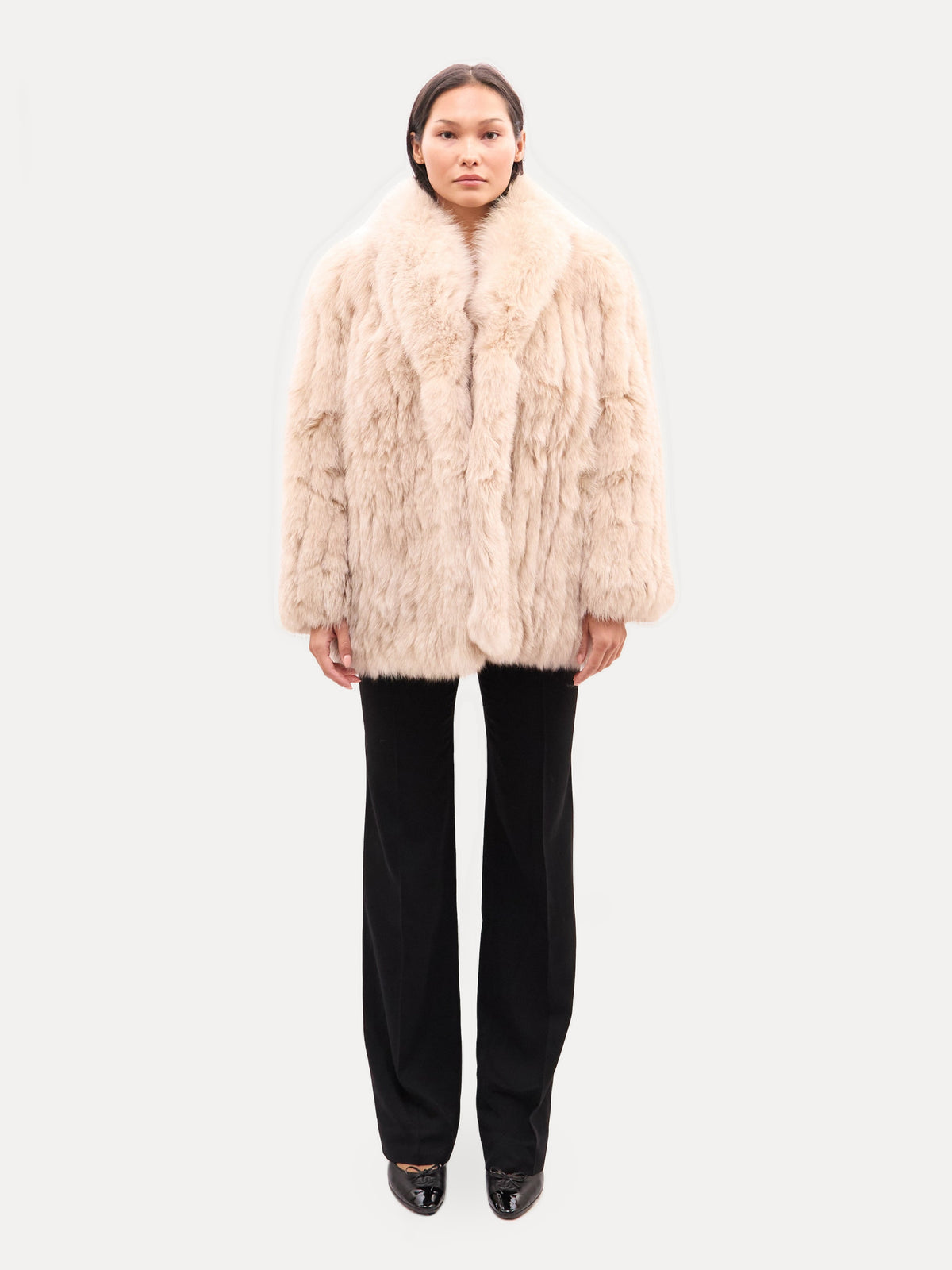 Vintage Cream Fox Fur Coat