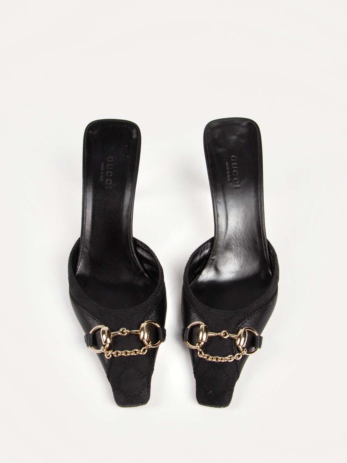 Vintage Gucci By Tom Ford 2000s Size 36 Black Horsebit Mule | Y2K Designer Shoes Heels