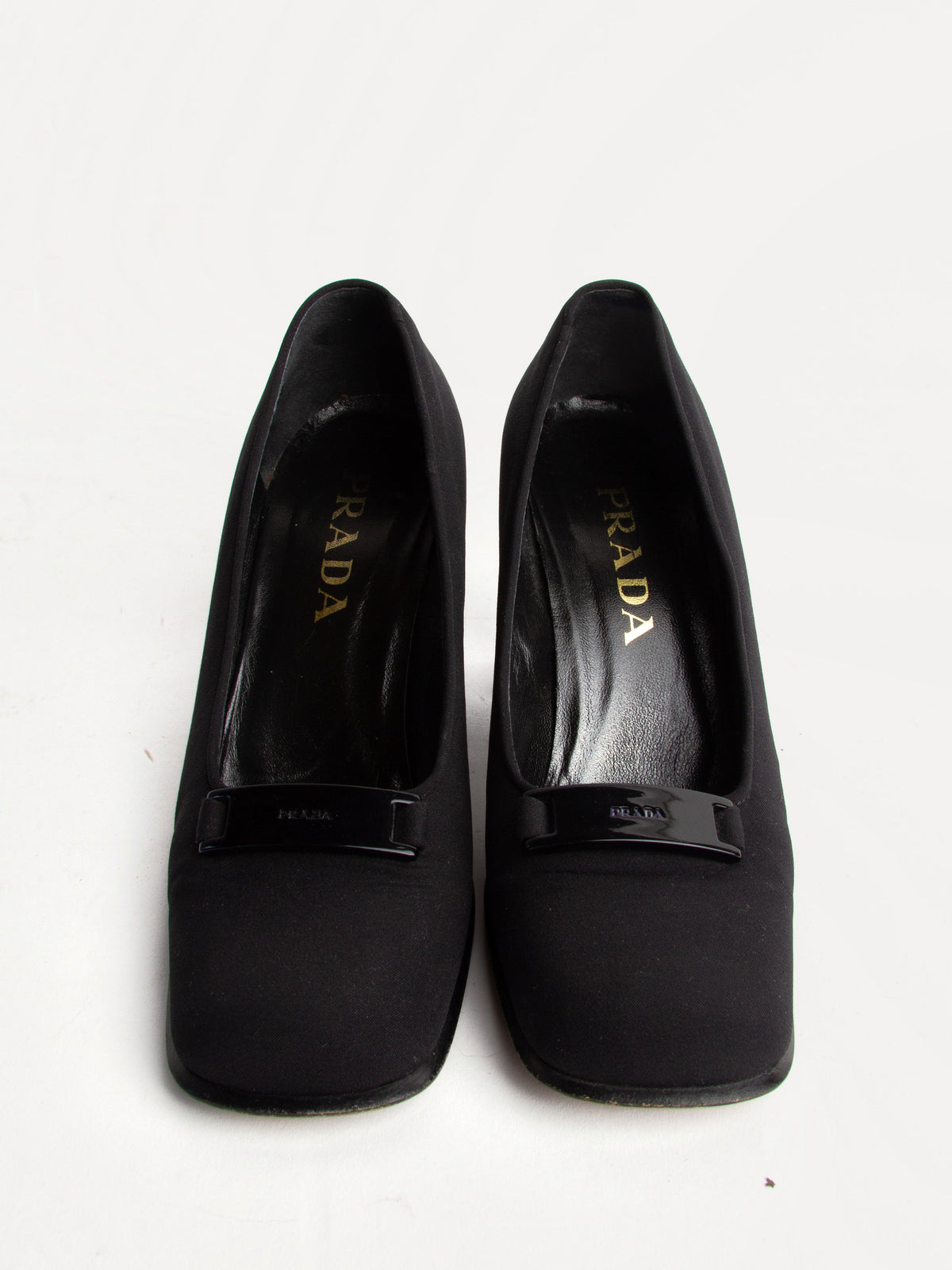 Vintage Prada 1999 Size 37 Nylon Squaretoe Pumps | Y2K Designer Heels Shoes