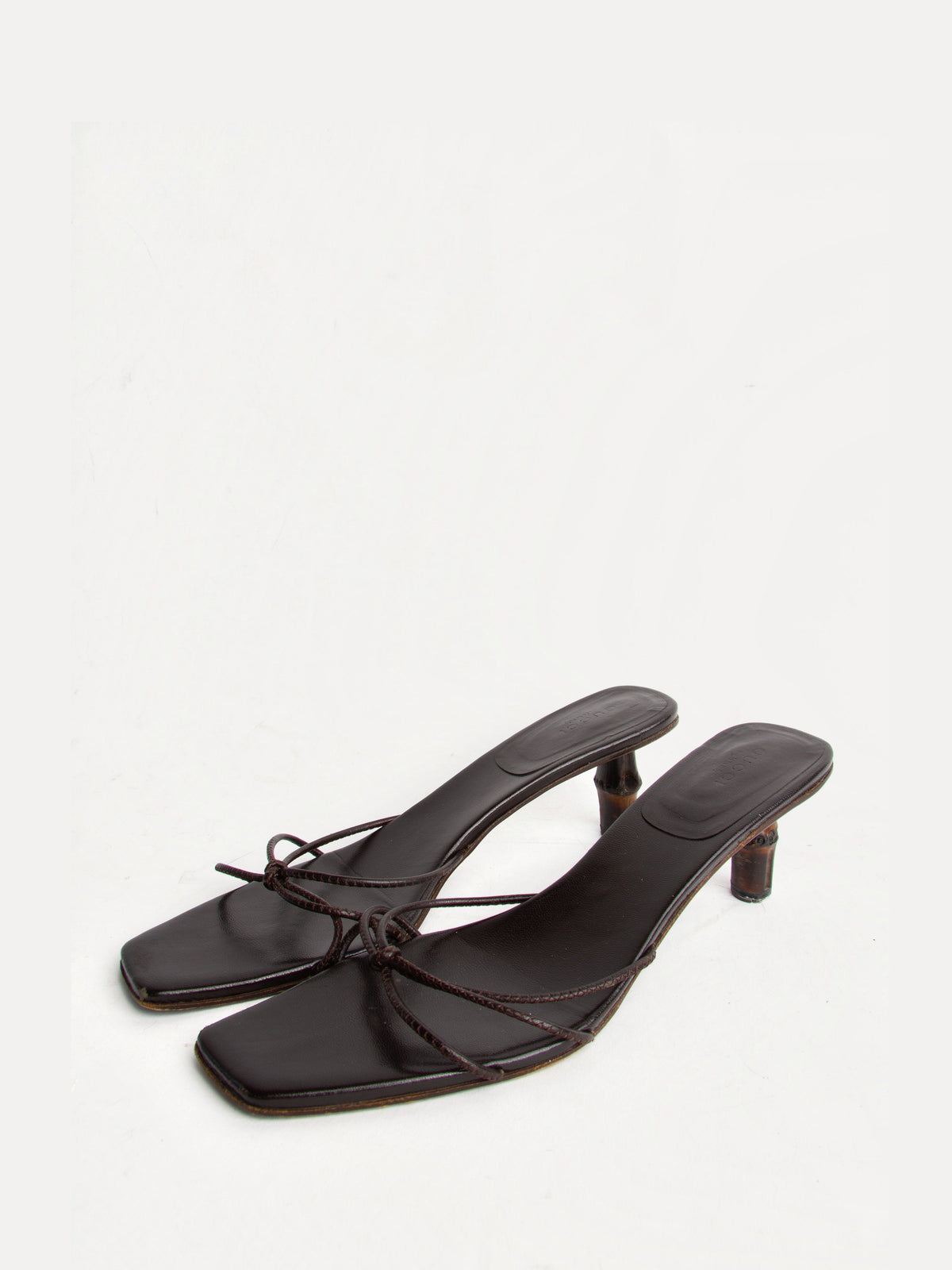 Vintage Gucci 2000s Size 41.5 Bamboo Heel Kitten Heels | Y2K Designer Heels Shoes