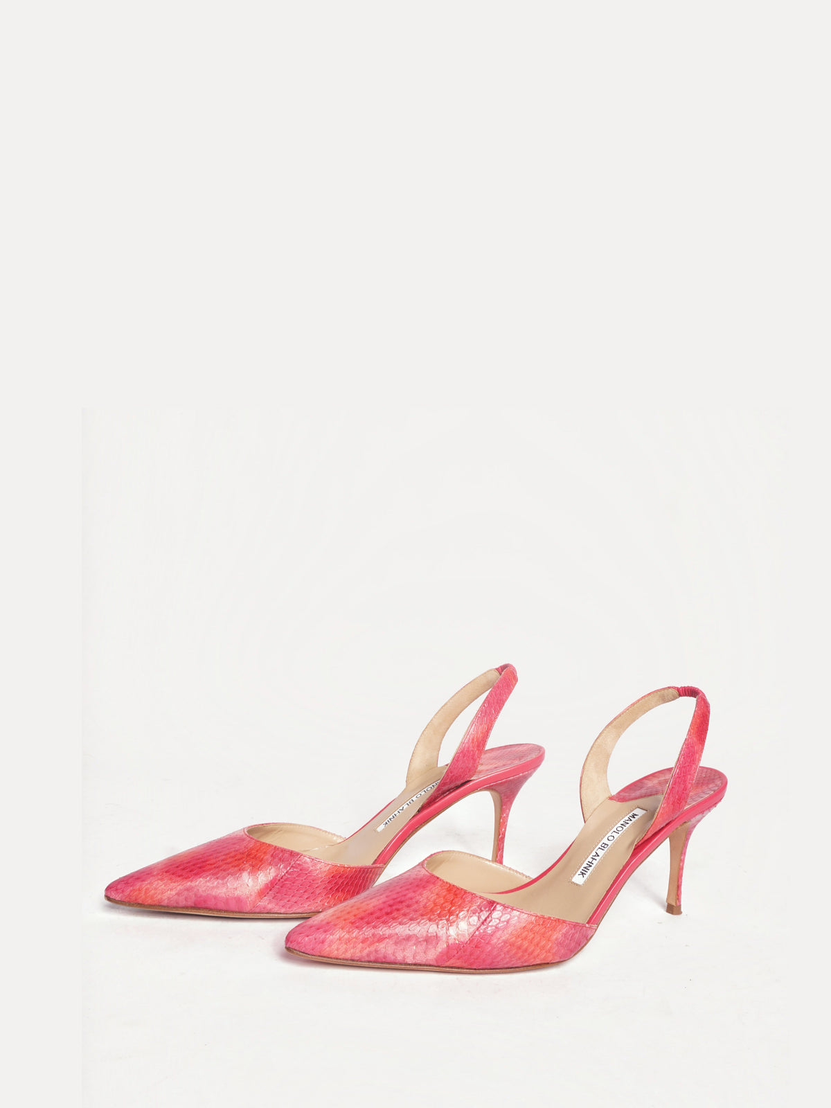 Manolo Blahnik Pink Pointed Toe Slingback Heels
