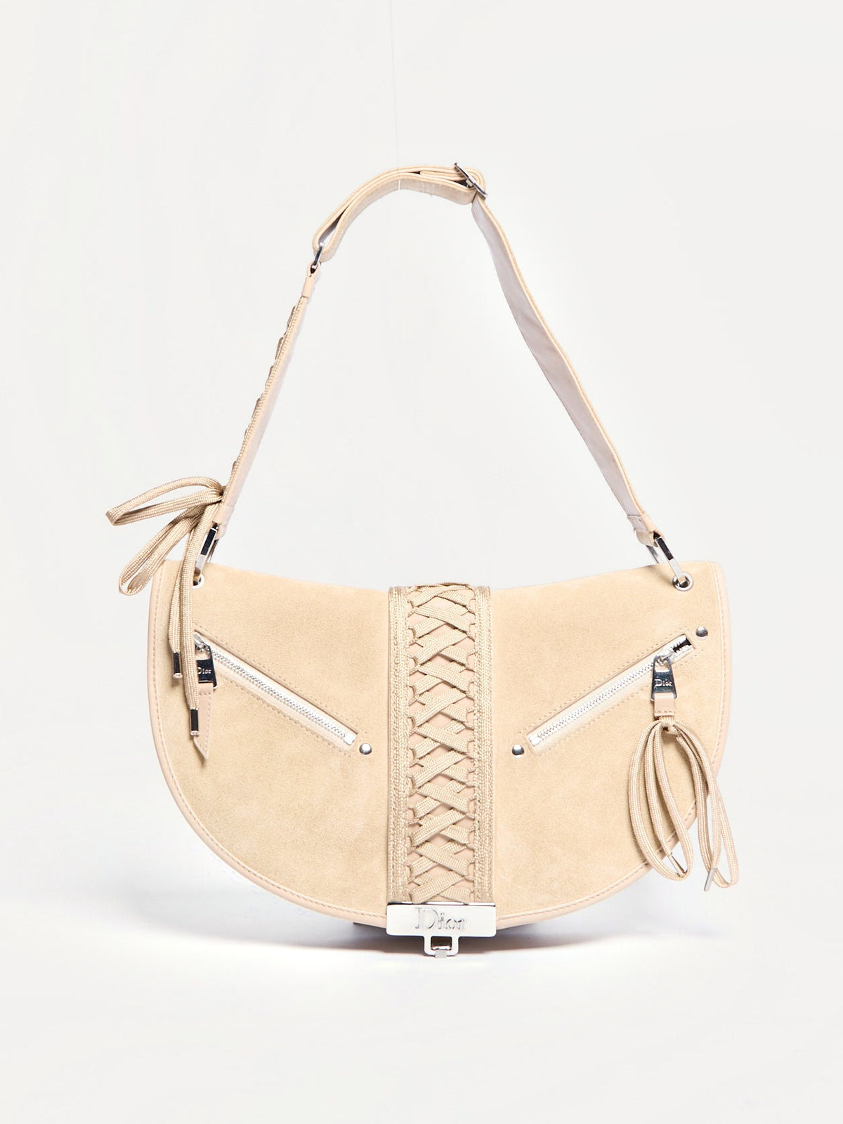 2000’s Christian Dior Tan Suede Admit It Street Chic Shoulder Bag by John Galliano