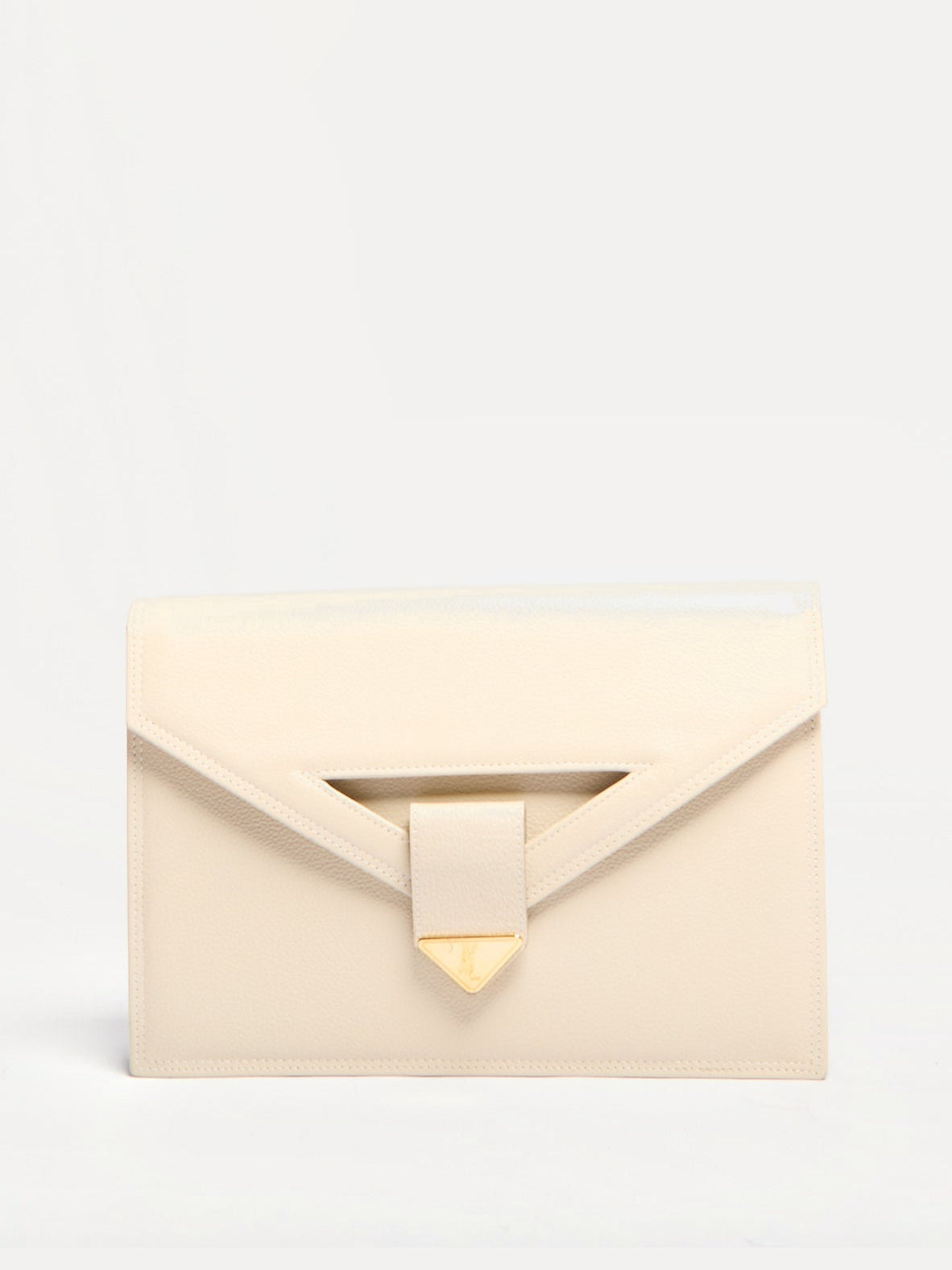 90’s Yves Saint Laurent Cream Envelope Clutch