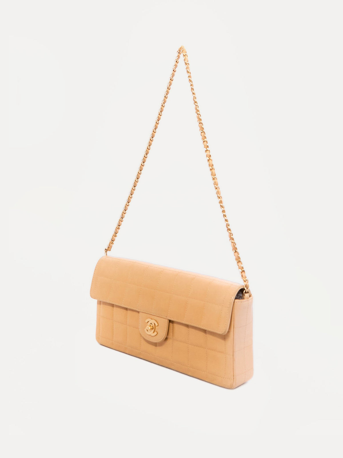 Chanel Beige Chocolate Bar Shoulder Bag