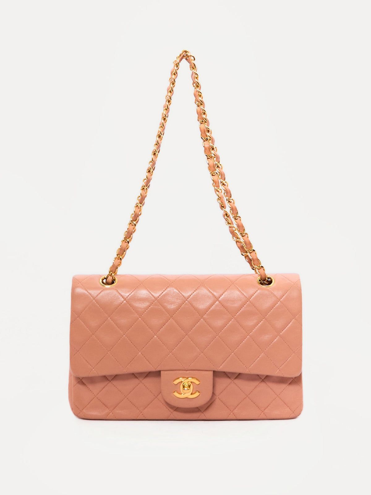 Chanel Pink Lambskin Double Flap