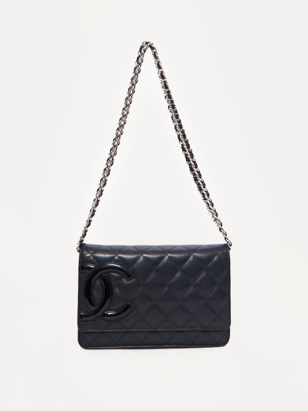 Chanel Cambon Black Lambskin Chain Wallet