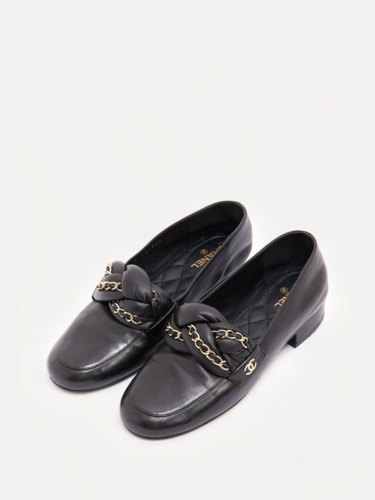 Chanel Black Chain CC Loafer 36