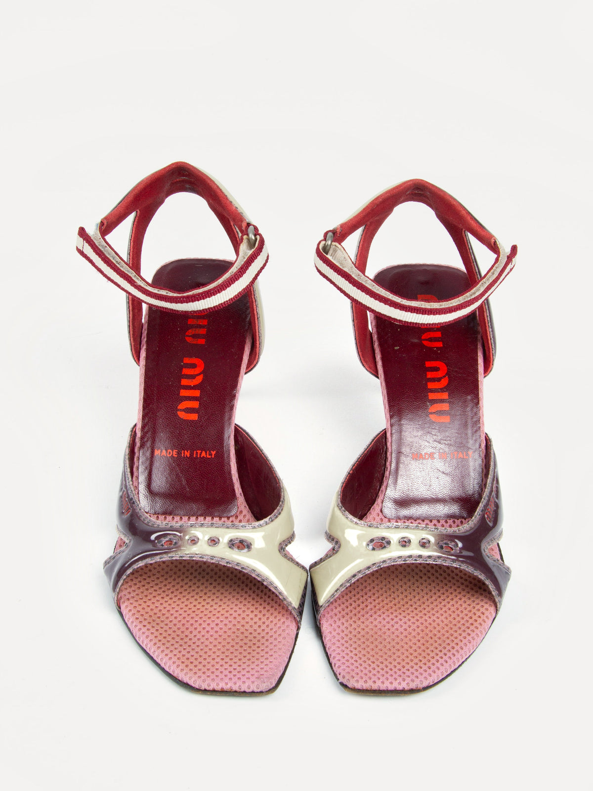 Vintage Miu Miu 2000s Size 39 Strappy Mesh Sandals | Y2K Designer Heels Shoes