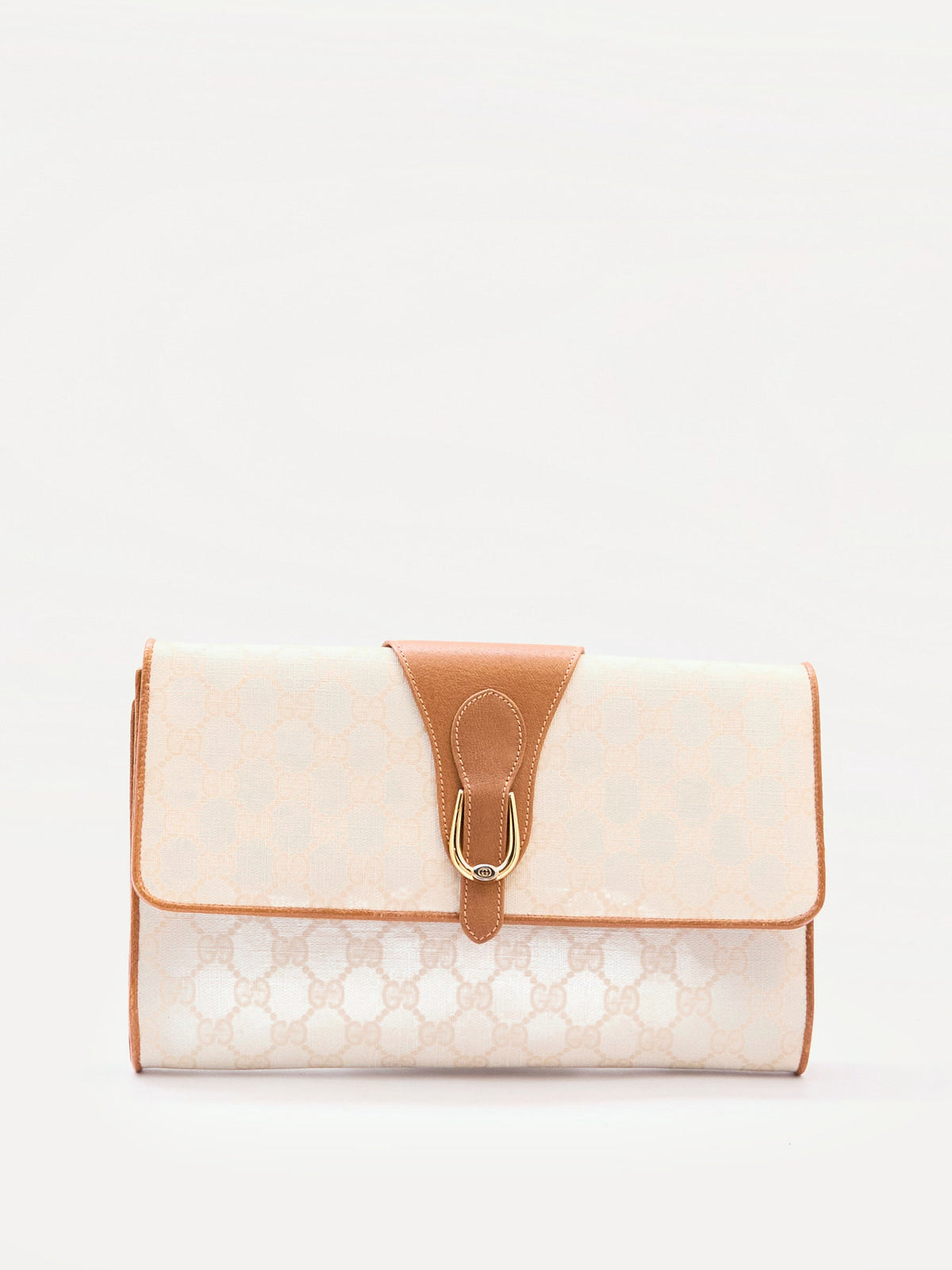 90's Gucci White Momogram Clutch