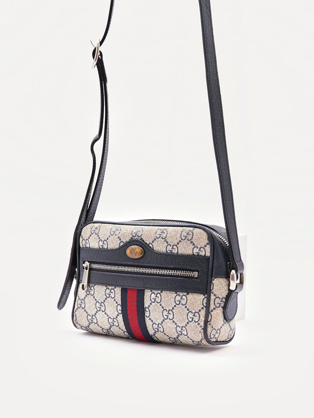 90's Gucci Navy Monogram Crossbody