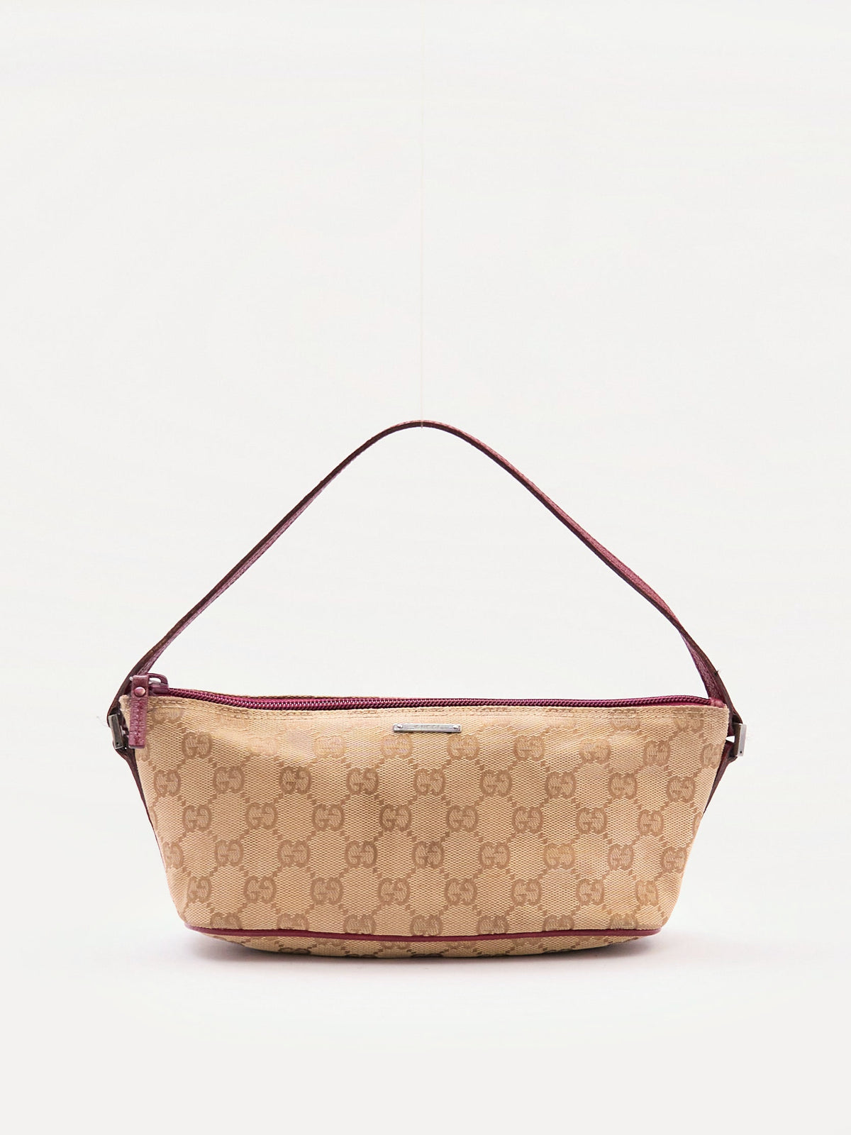 Gucci Brown Red Monogram Pochette