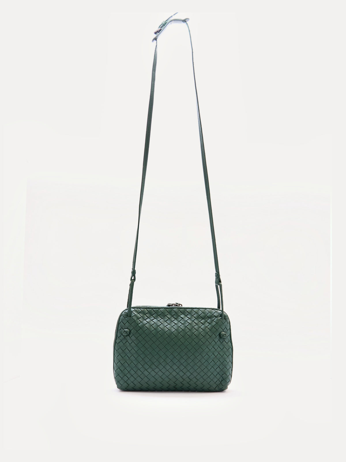 Bottega Veneta Green Intrecciato Leather Crossbody