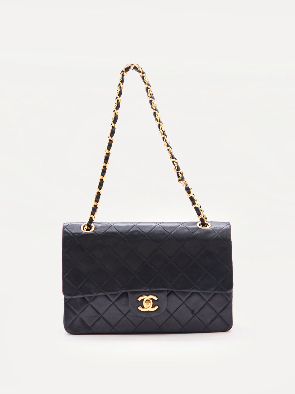 Chanel Black Classic Double Flap 25 Lambskin Shoulder Bag