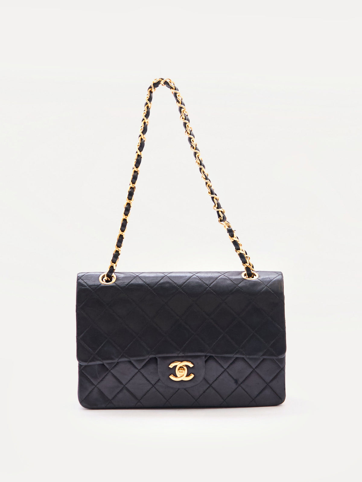 Chanel Black Classic Double Flap 25 Lambskin Shoulder Bag
