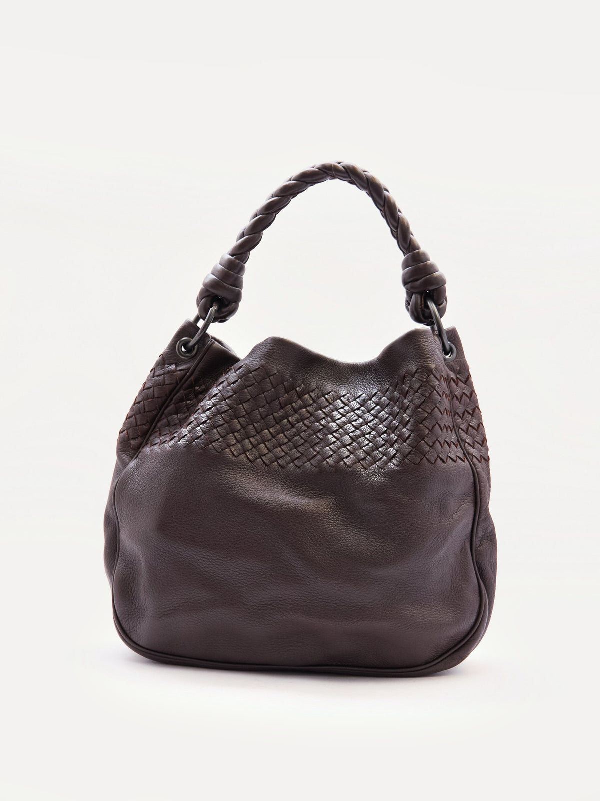 Bottega Veneta Brown Intrecciato Leather Shoulder Bag
