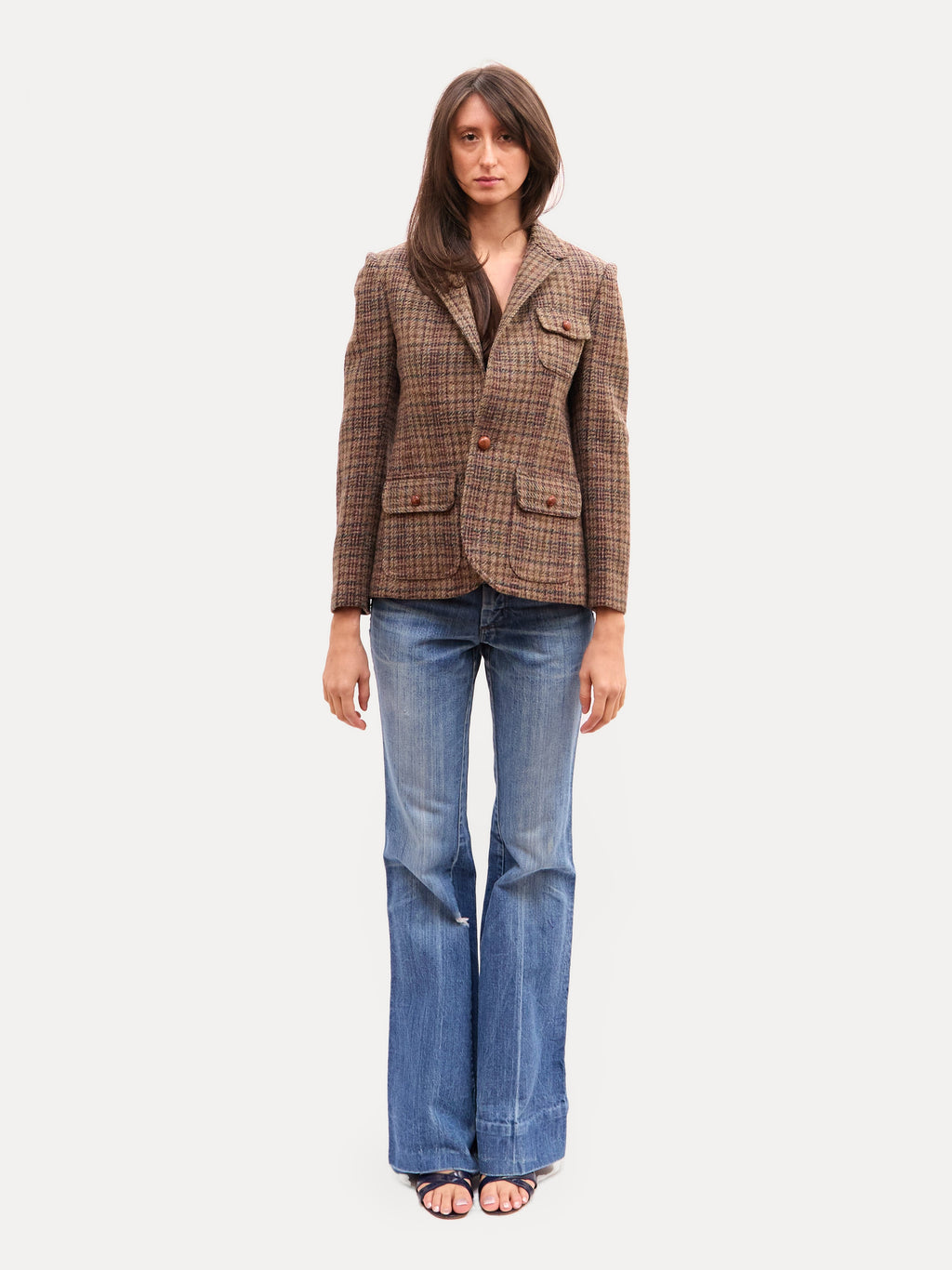 90's Houndstooth Wool Blazer