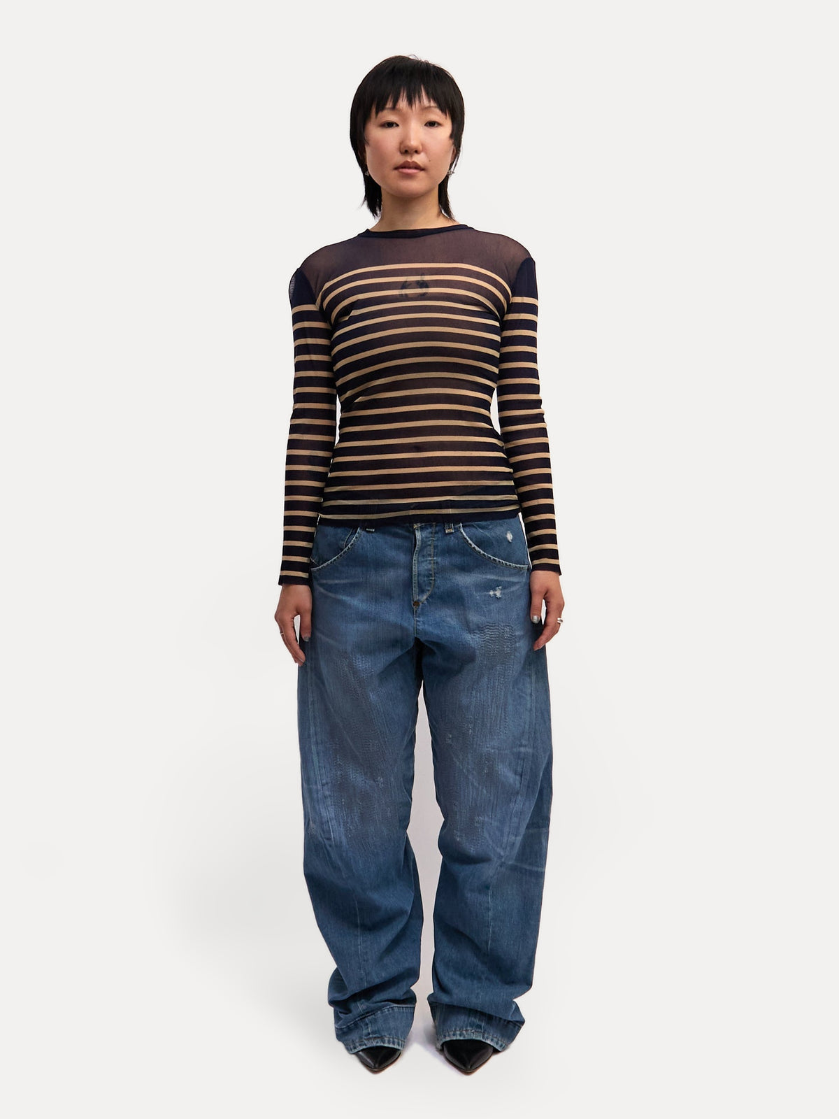 Jean Paul Gaultier Striped Navy Top