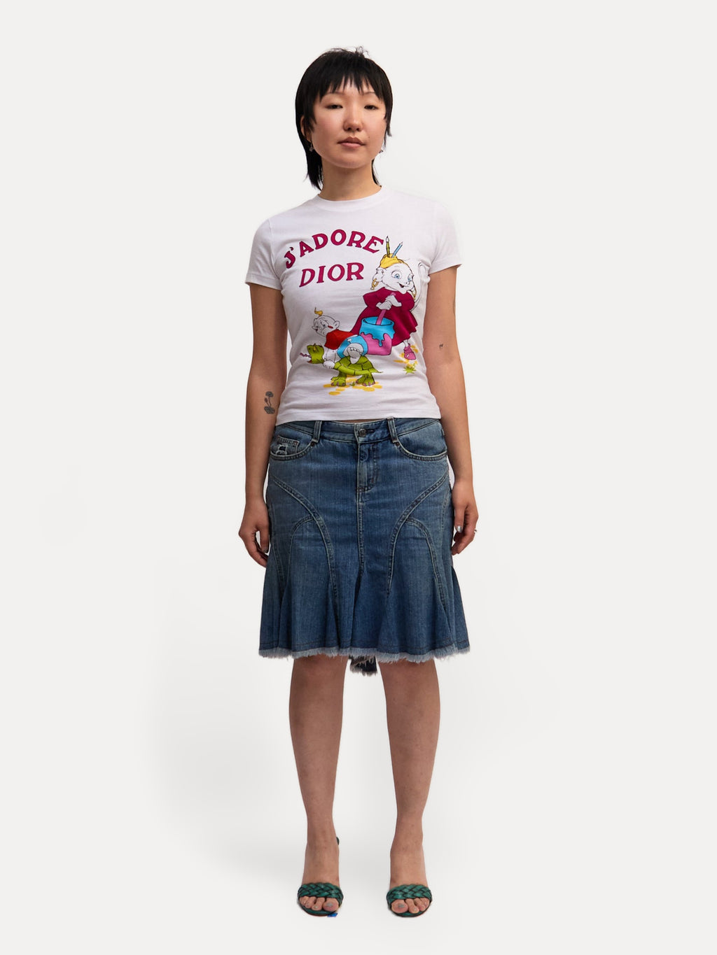 Christian Dior White Cartoon Print Top by John Galliano
