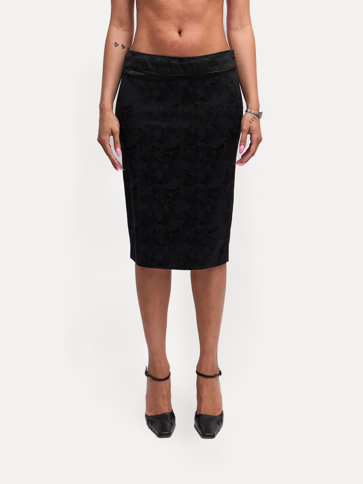 Just Cavalli Black Koi Fish Print Skirt Only [SET]