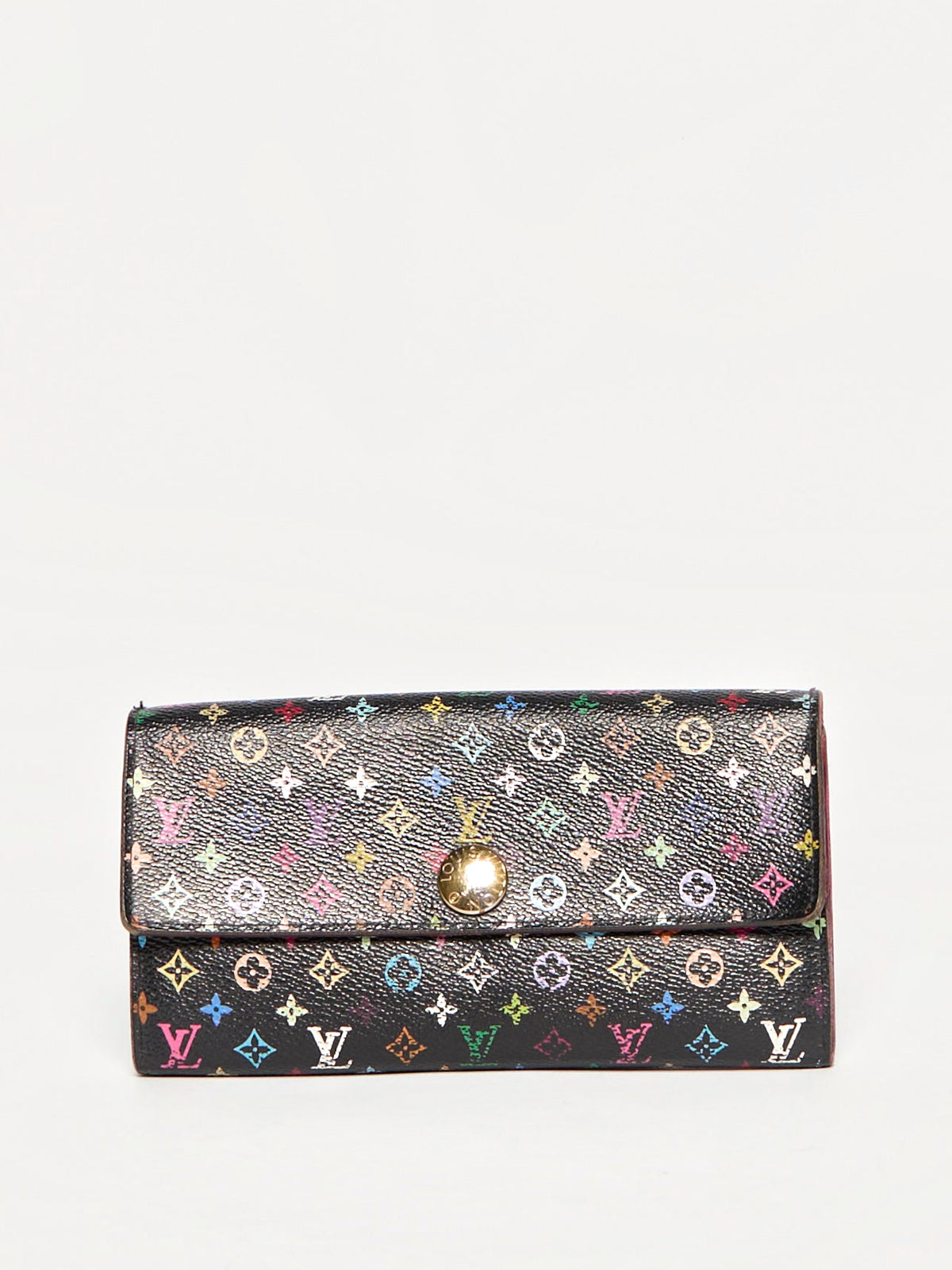 Louis Vuitton Black Murakami Multicolor Portefeiulle Sarah Wallet
