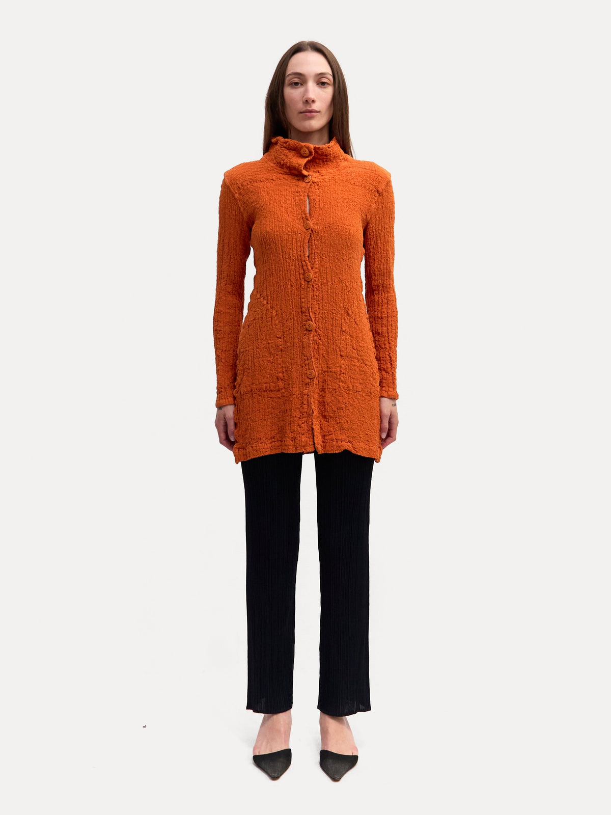 Issey Miyake Me Orange Crinkle Jacket