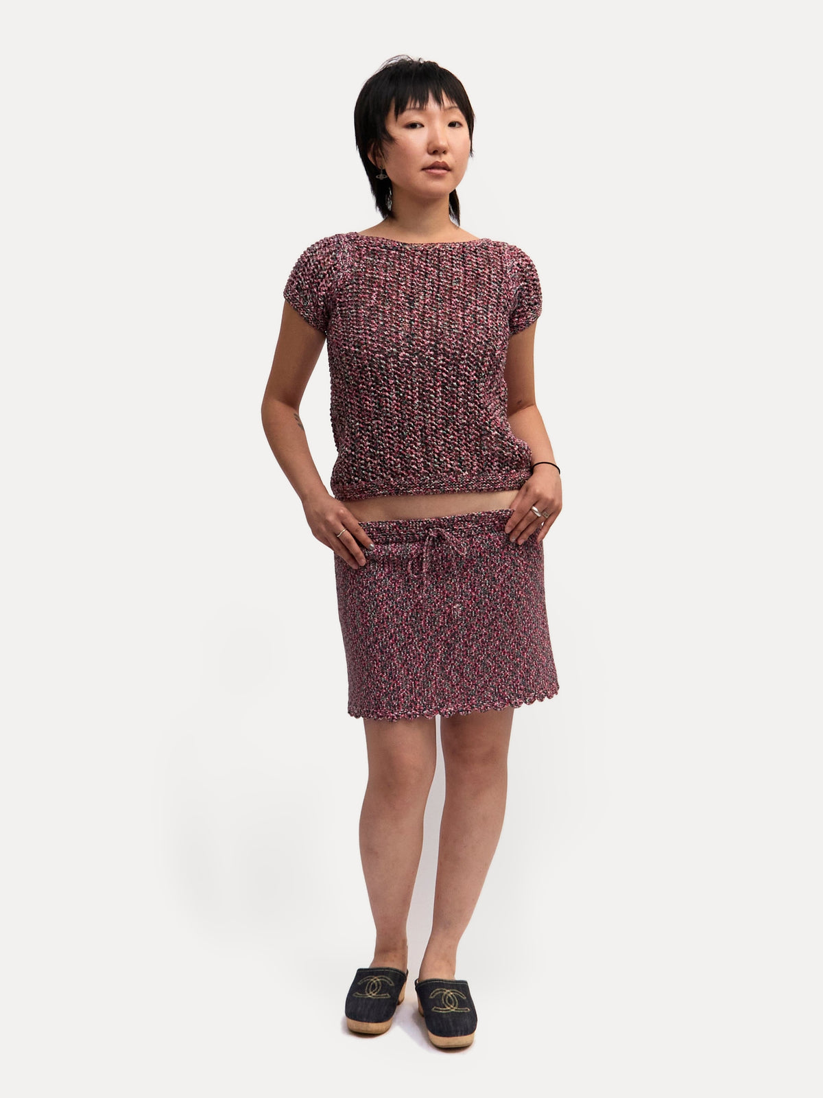 Chanel Crotchet Multicolored Knit Skirt/Top Set