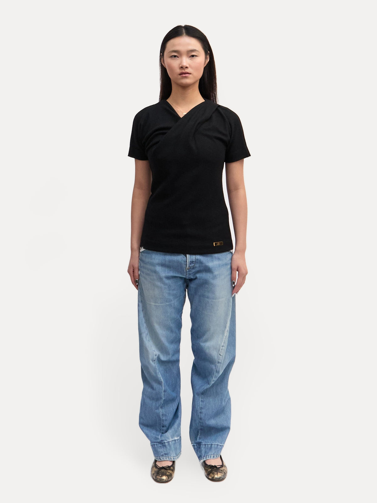 Gucci Black Draped Top