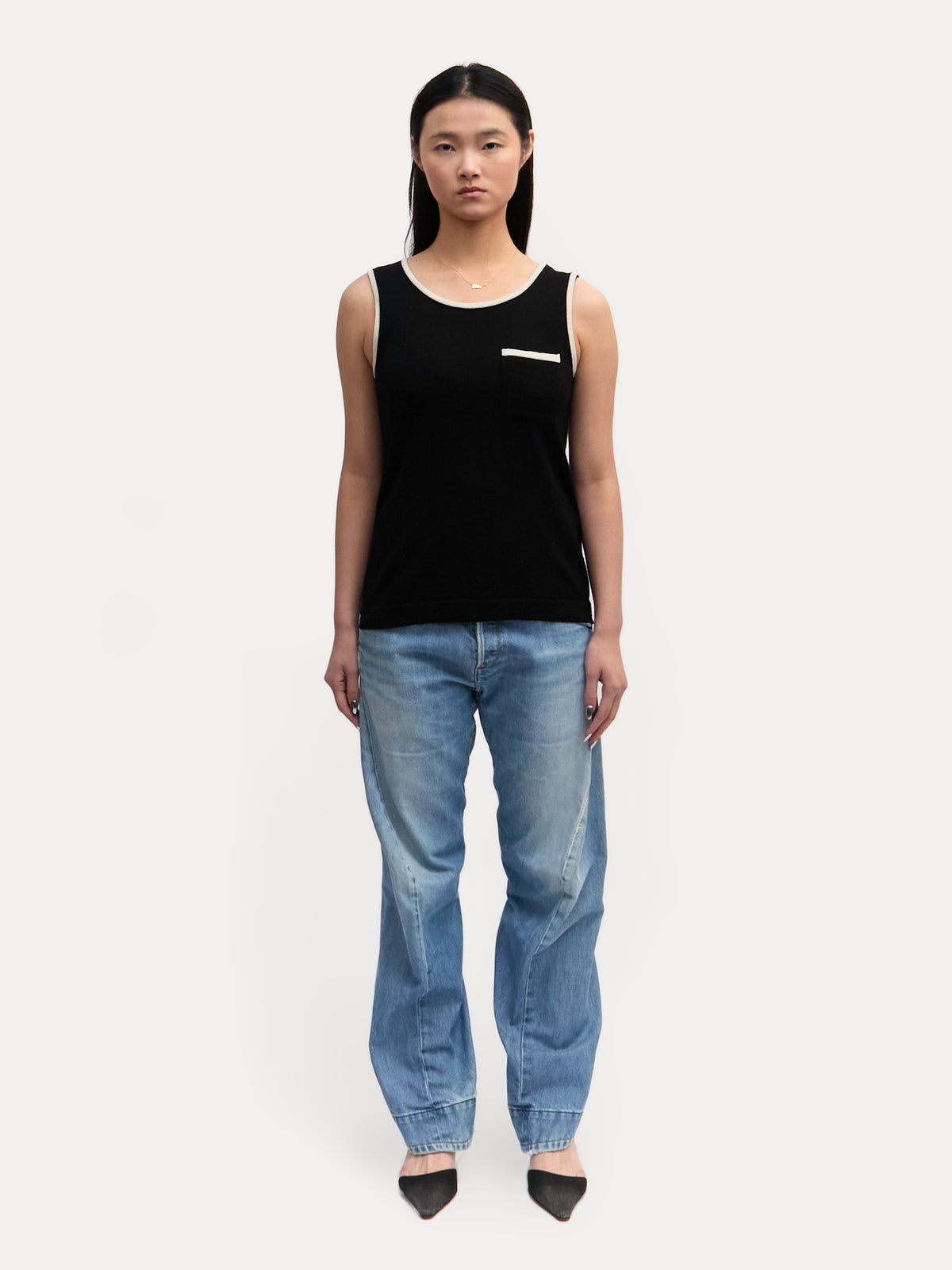 Salvatore Ferragamo Black White Knit Sweater