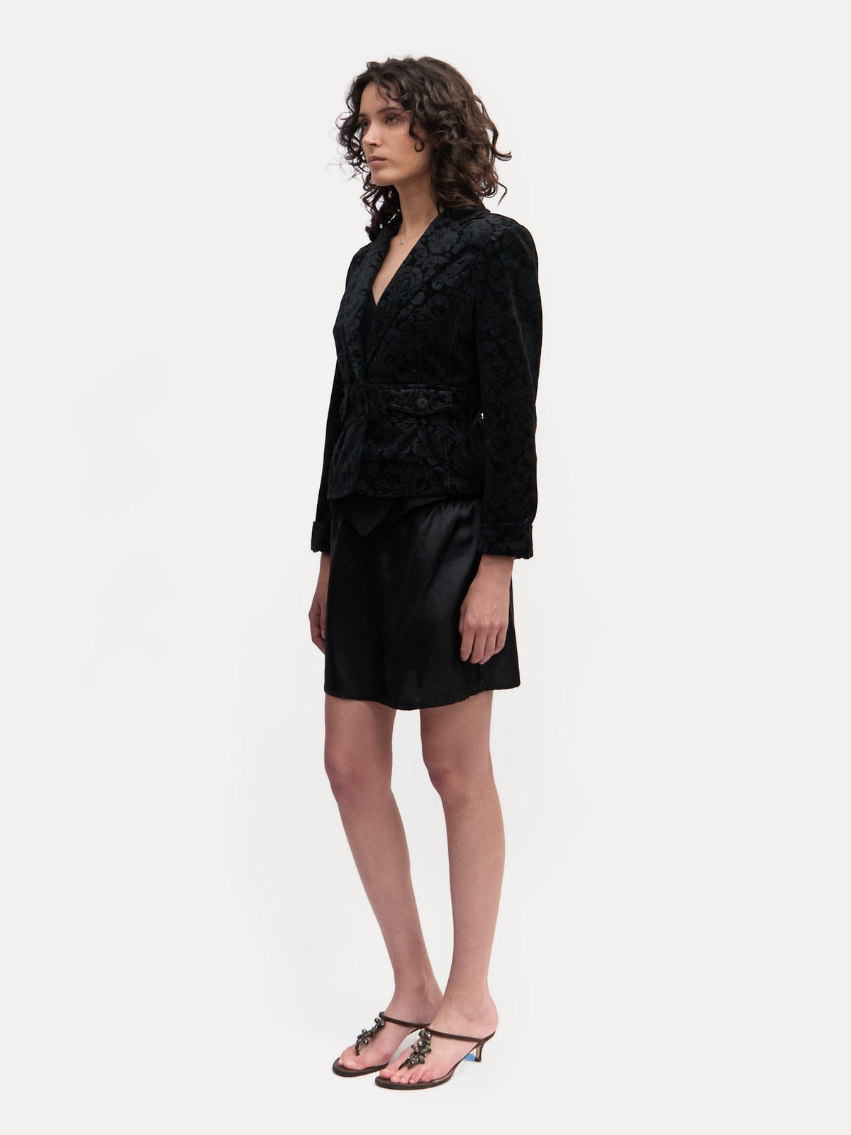 Vintage Black Brocade Jacket