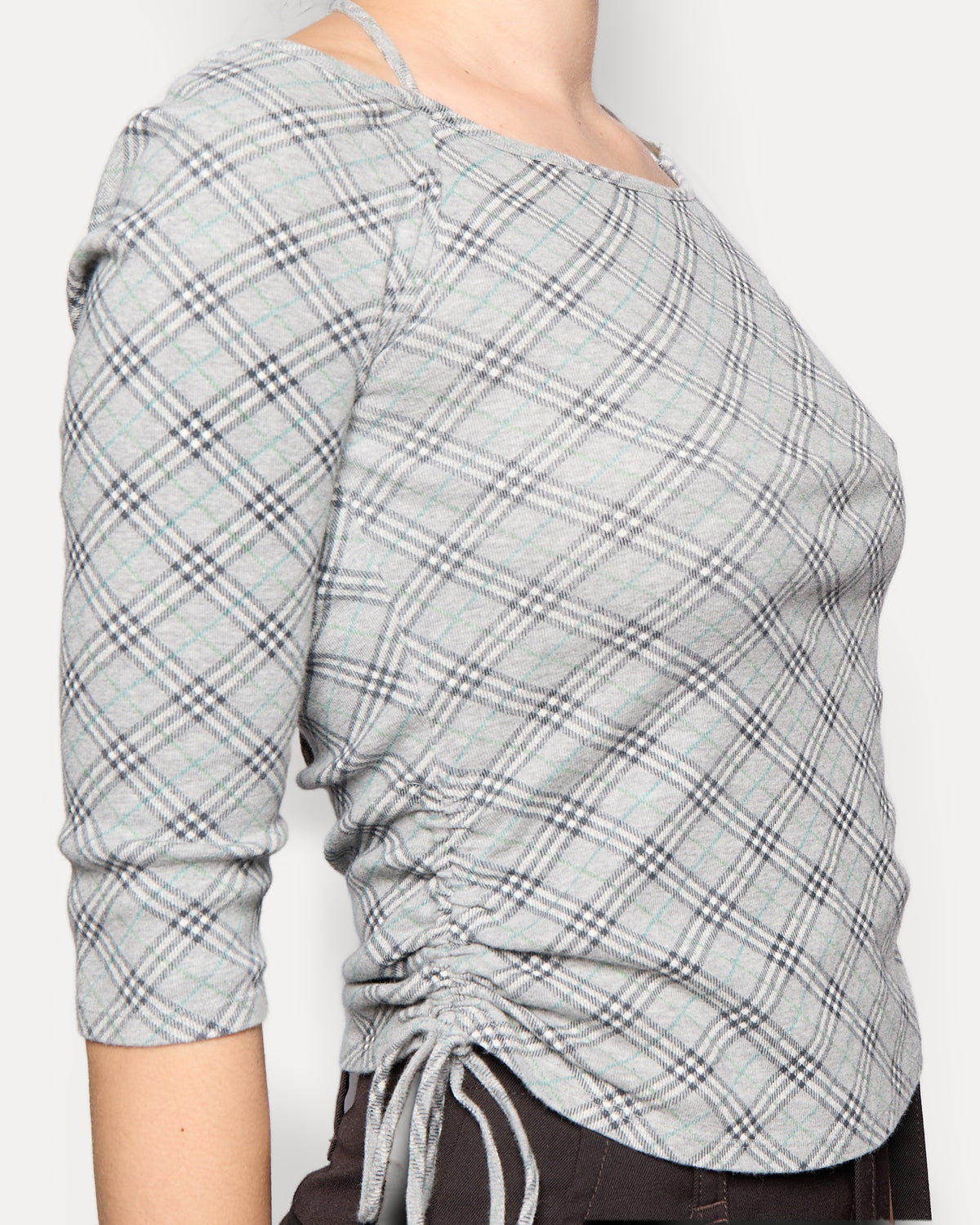 Burberry Grey Nova Check Cinch Top