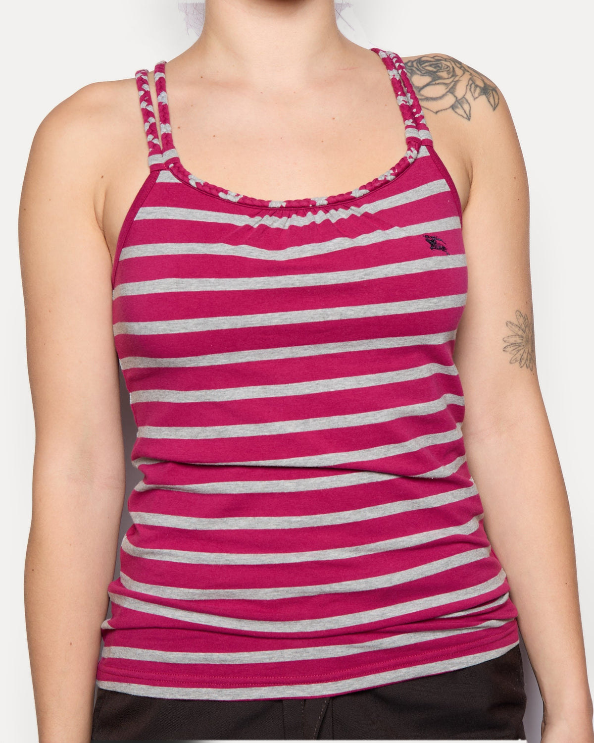 Burberry Pink/Grey Stripe Halter